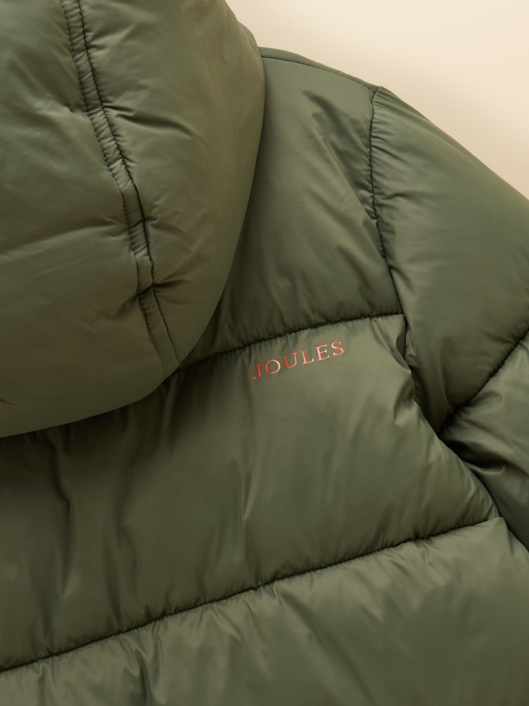 Boys' Long Cairn Khaki Green Showerproof Padded Coat - Image 5 of 5 Boys' Long Cairn Khaki Green Showerproof Padded Coat - Image 5 of 5