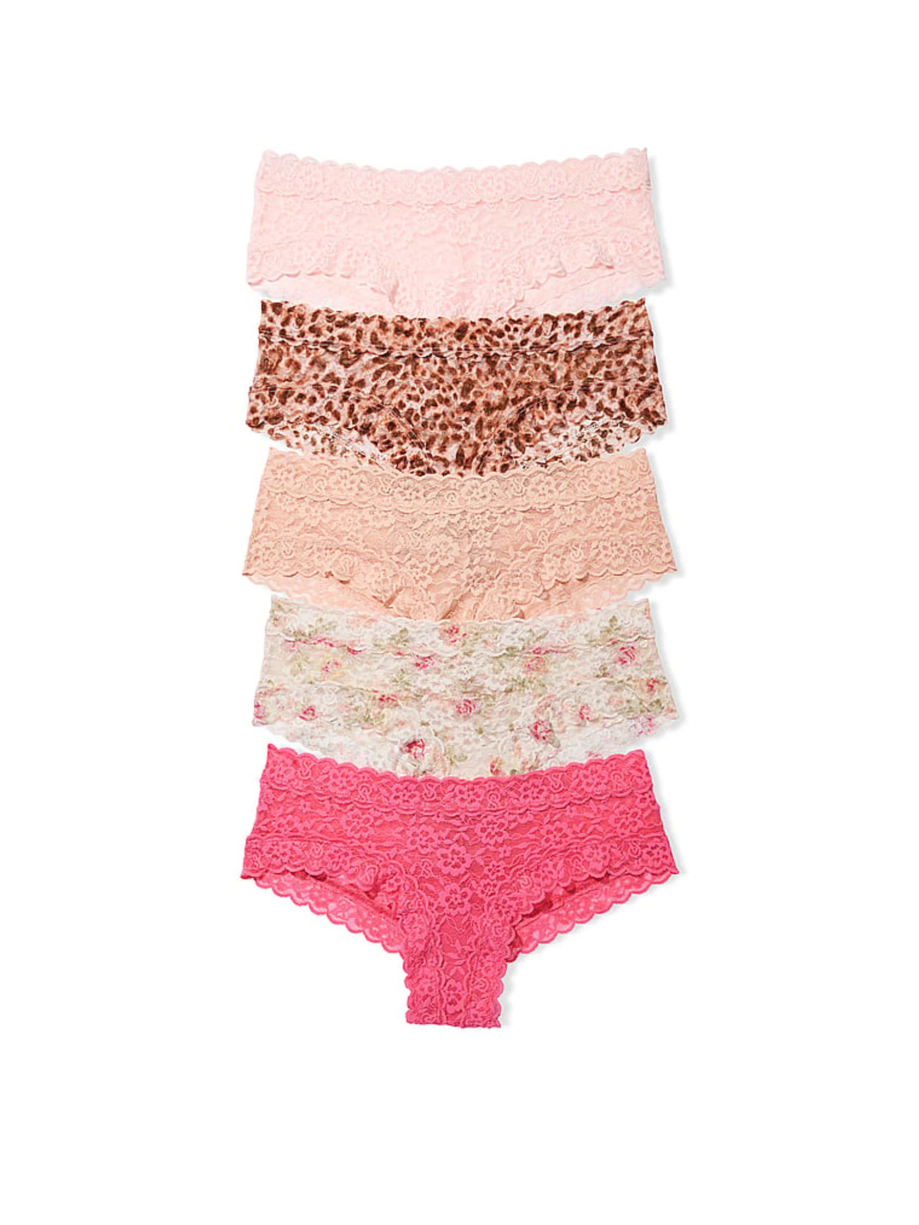 Pink/Nude/Leopard Cheeky Knickers 5 Pack - Image 1 of 1