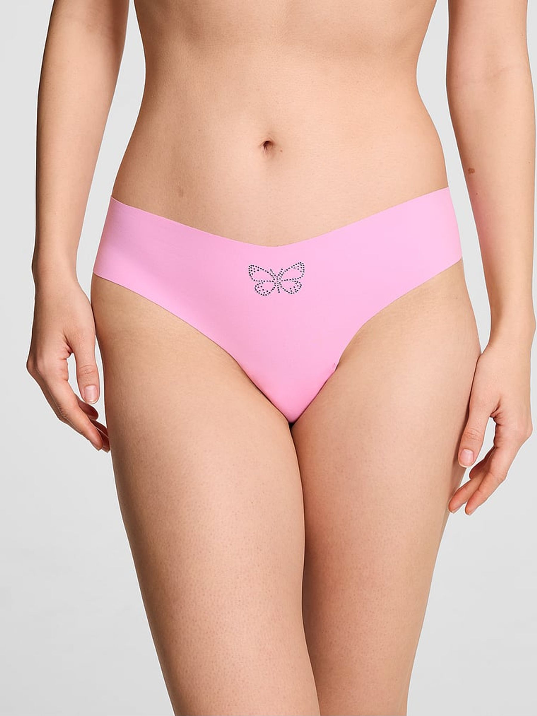 Pink Lollipop Diamante Thong No Show Knickers - Image 1 of 2