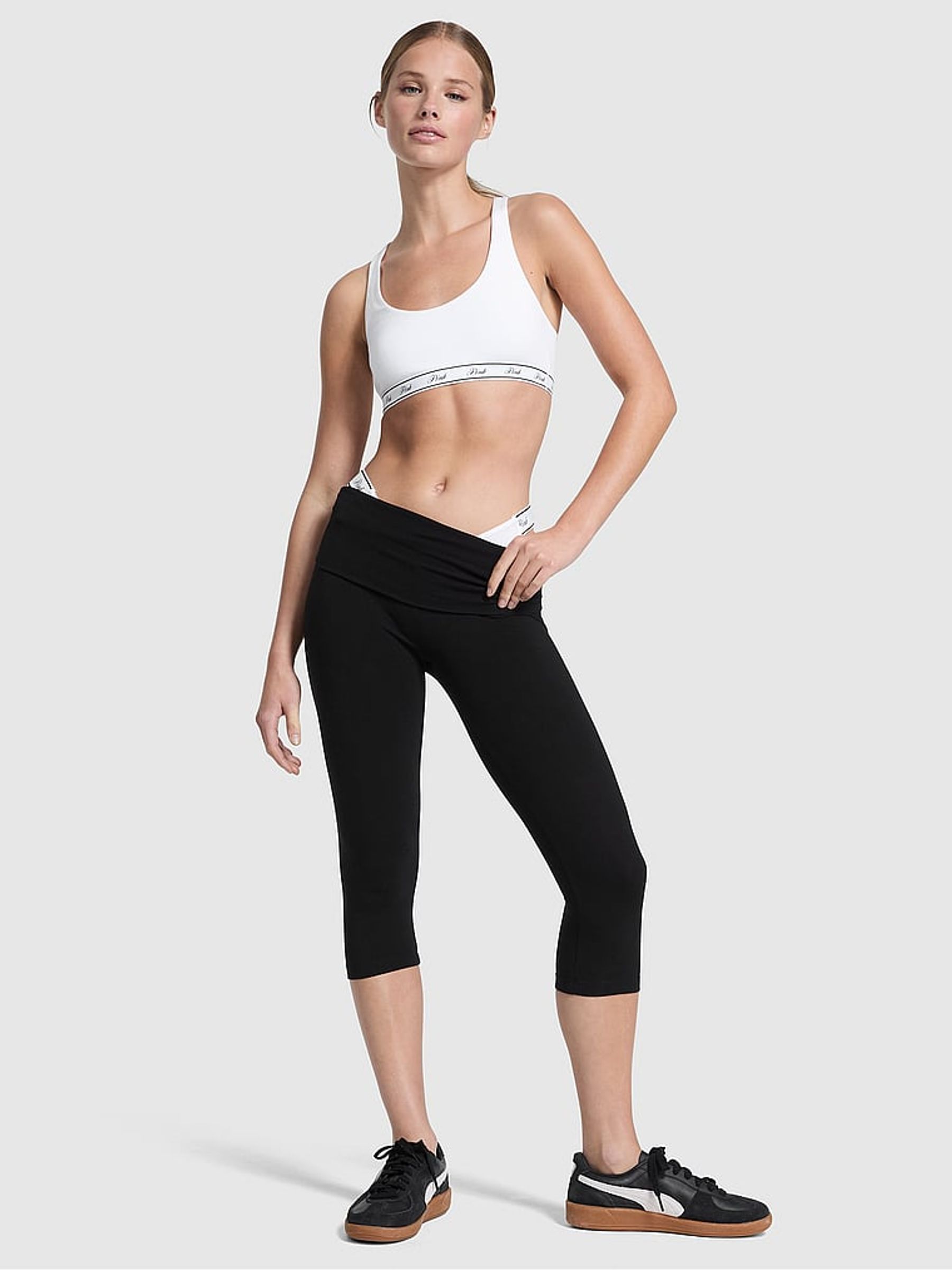 Black Foldover Leggings - Image 1 of 2