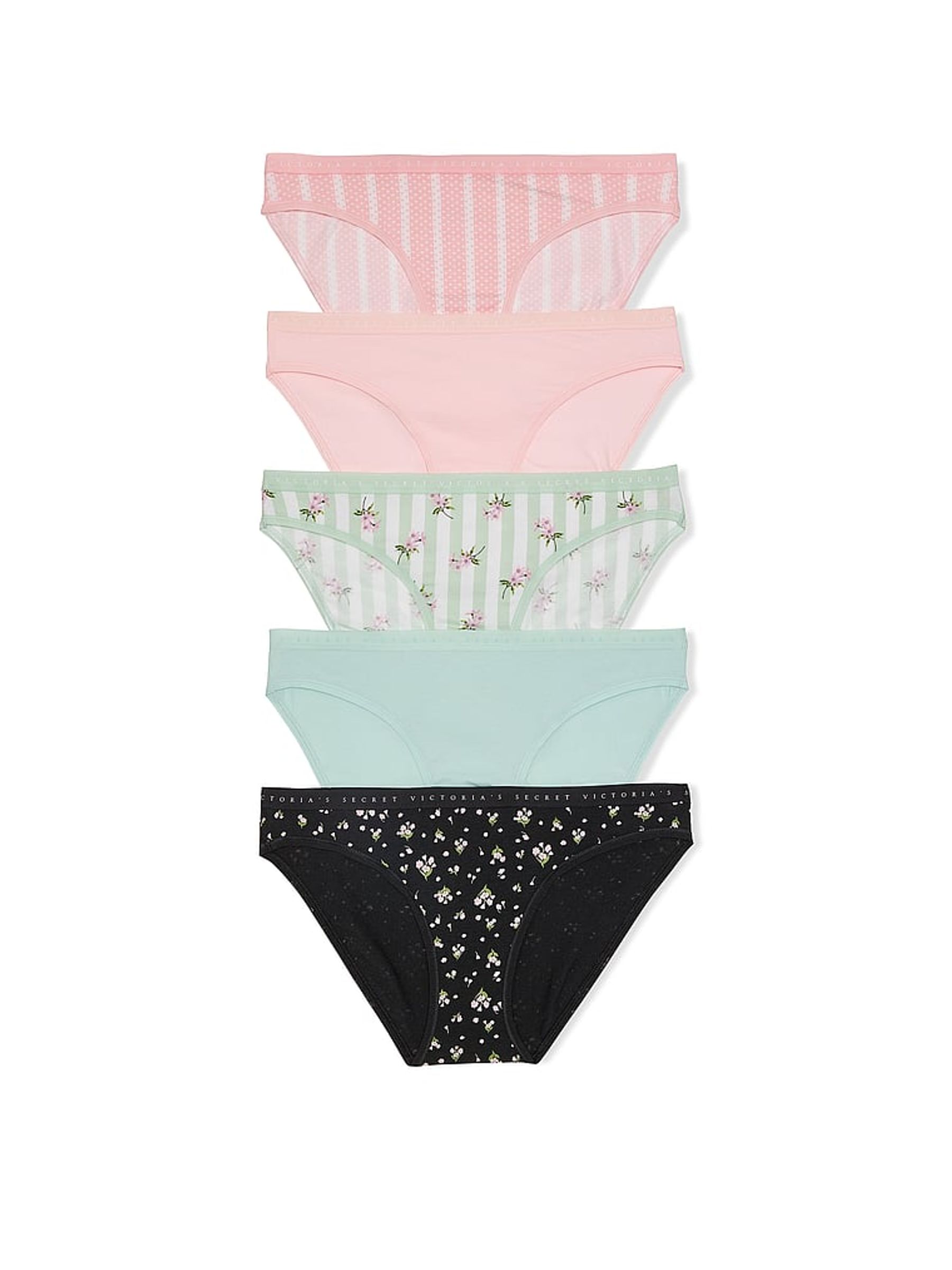 Pink/Green/Black Bikini 5 Pack Knickers - Image 1 of 1