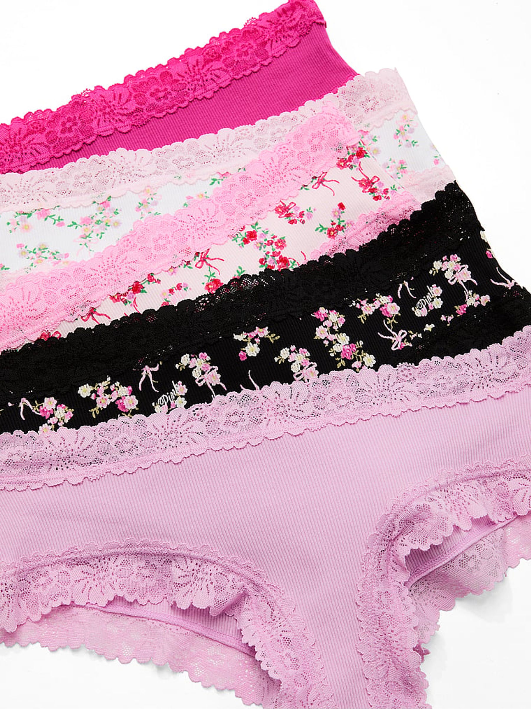 Pink Floral Print Cheeky 7 Pack Knickers - Image 2 of 2