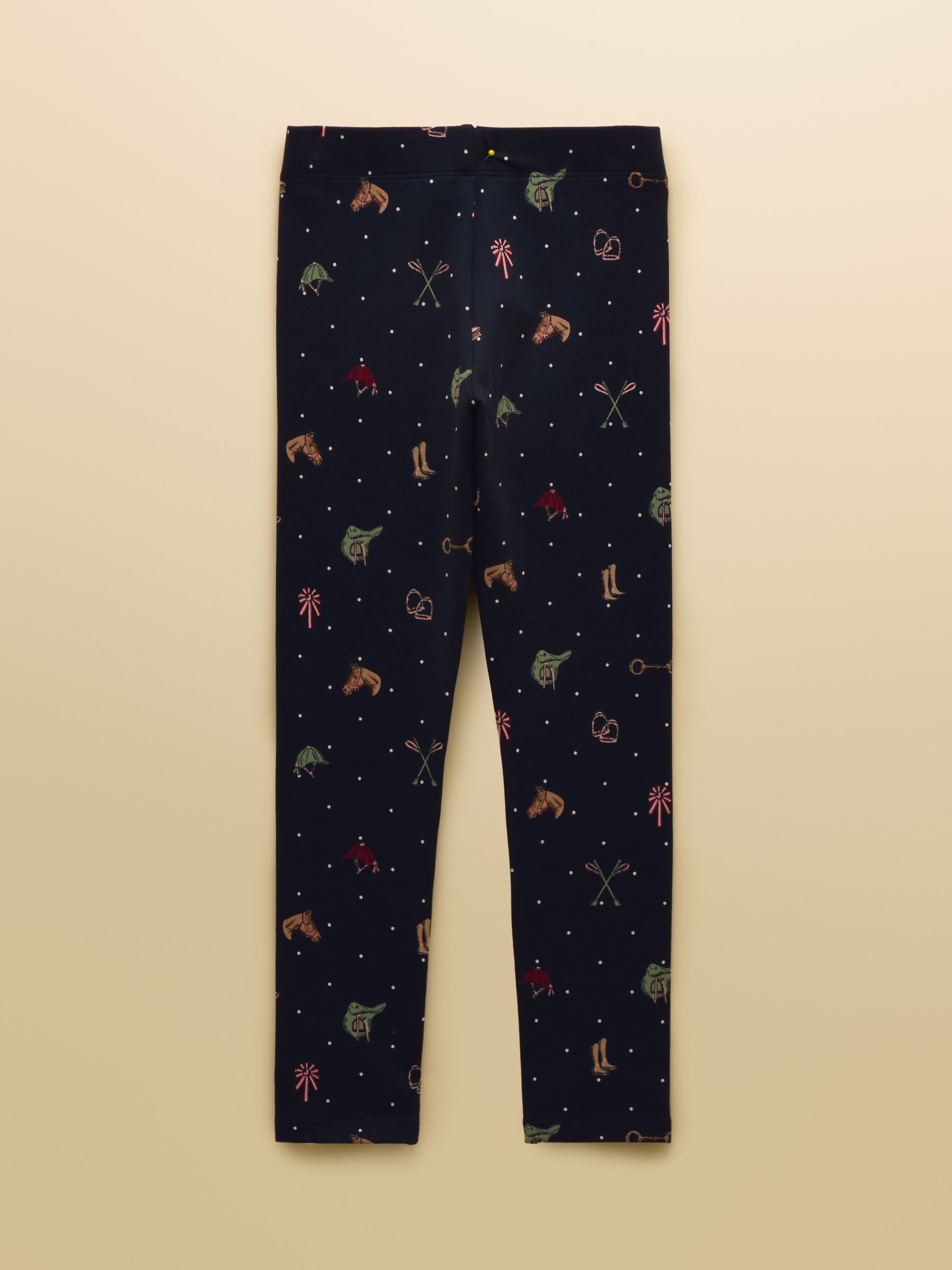 Girls' Deedee Navy Tictac Horse Jersey Leggings - Image 2 of 3