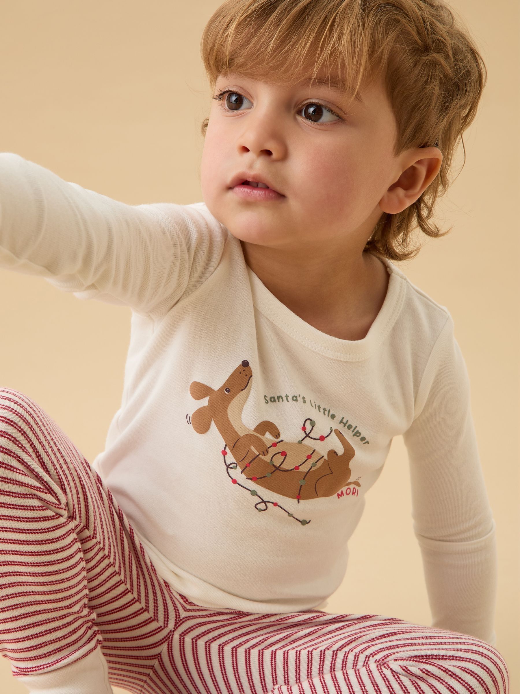 MORI Off White Supersoft 2 Piece Pyjama Set - Image 1 of 4