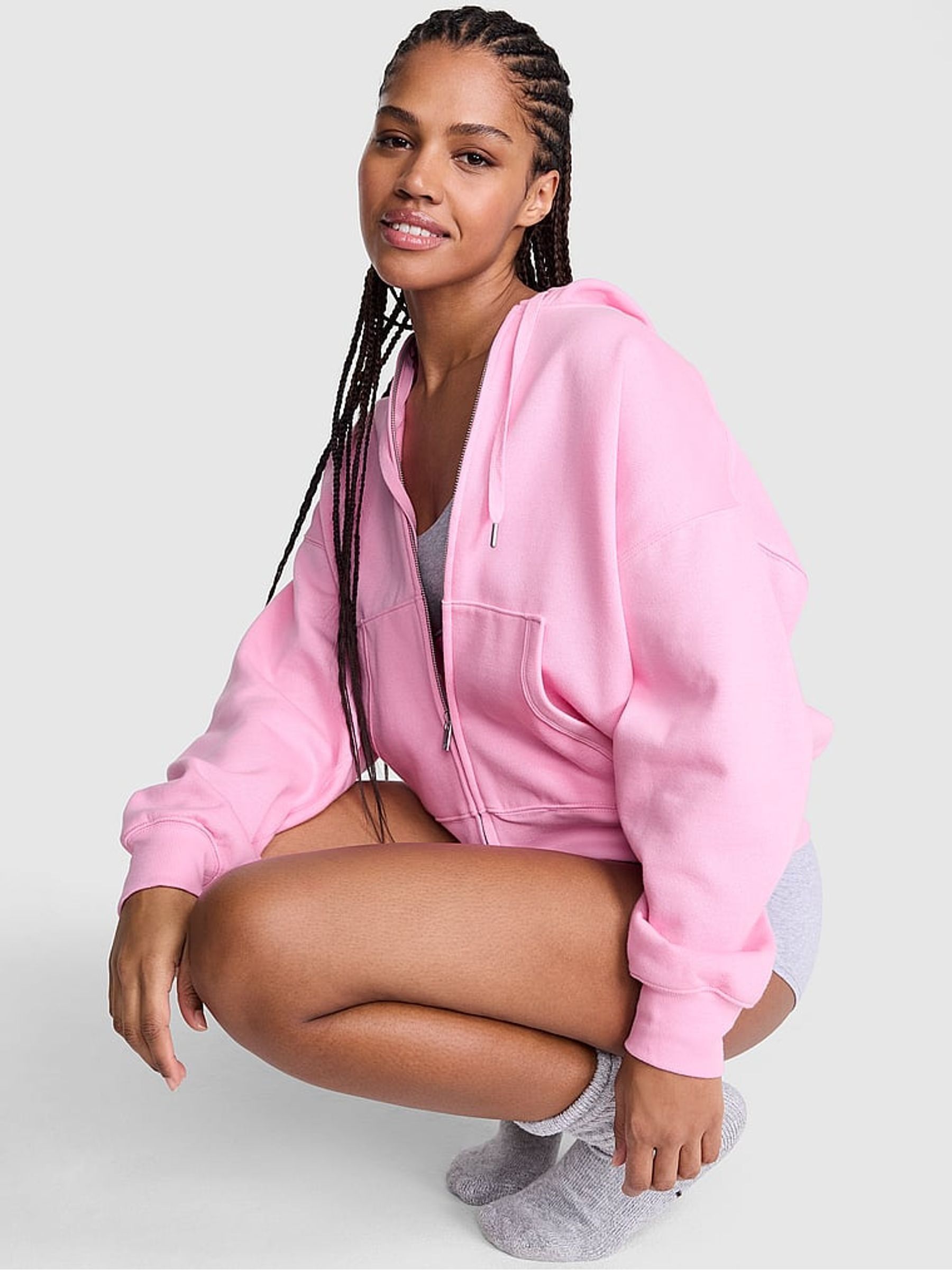 Pink Lollipop Diamante Fleece Zip Up Hoodie - Image 1 of 3