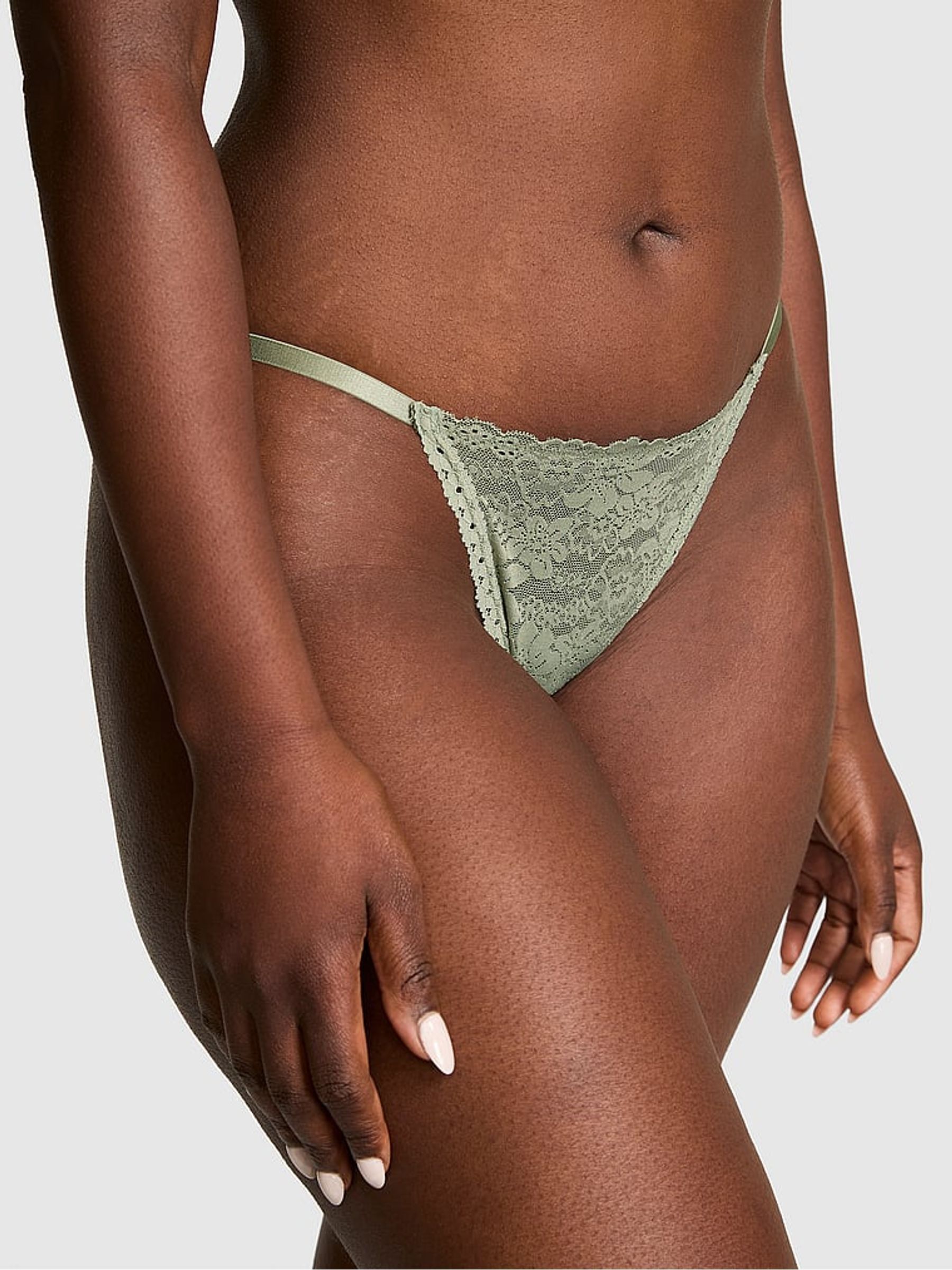 Slate Green String Bikini Wink Micro Knickers - Image 1 of 2