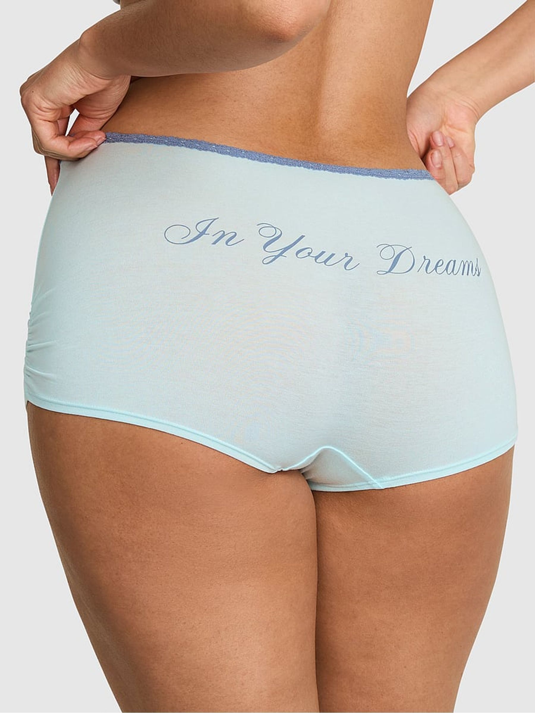 Spray Blue Boyshort Cotton Knickers - Image 2 of 2 Spray Blue Boyshort Cotton Knickers - Image 2 of 2