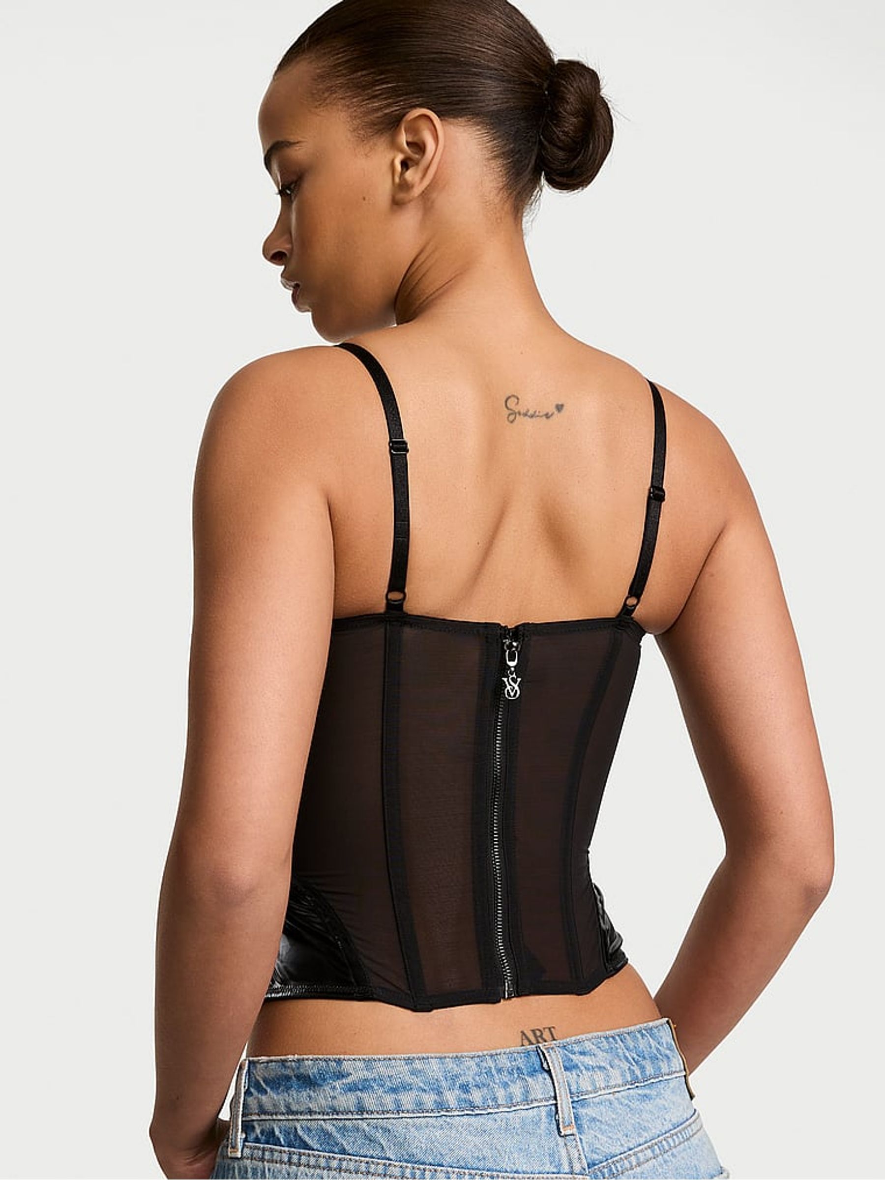 Black X-Ray Embroidery Corset Top - Image 2 of 3