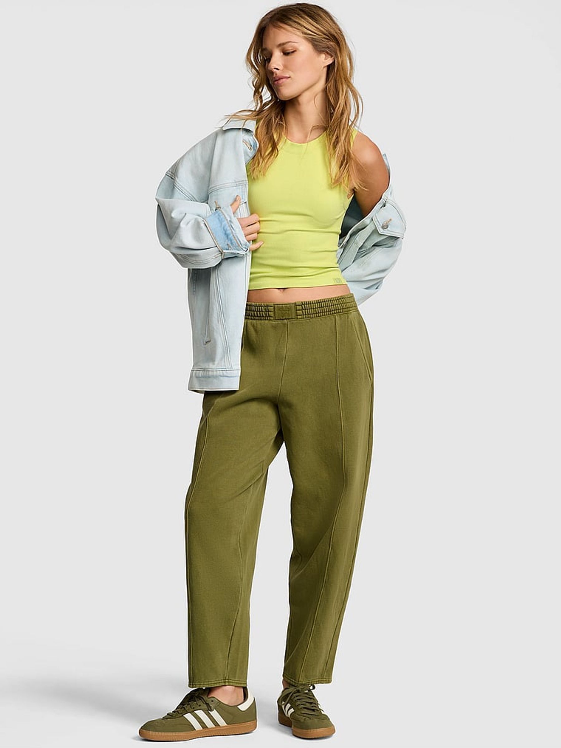 Lizard Green Barrel Joggers - Image 3 of 3