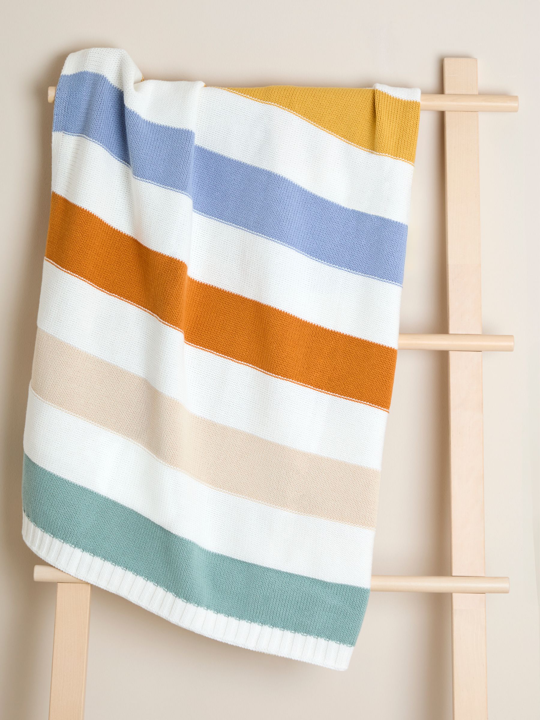 Cream Knitted Blanket - Image 1 of 5 Cream Knitted Blanket - Image 1 of 5