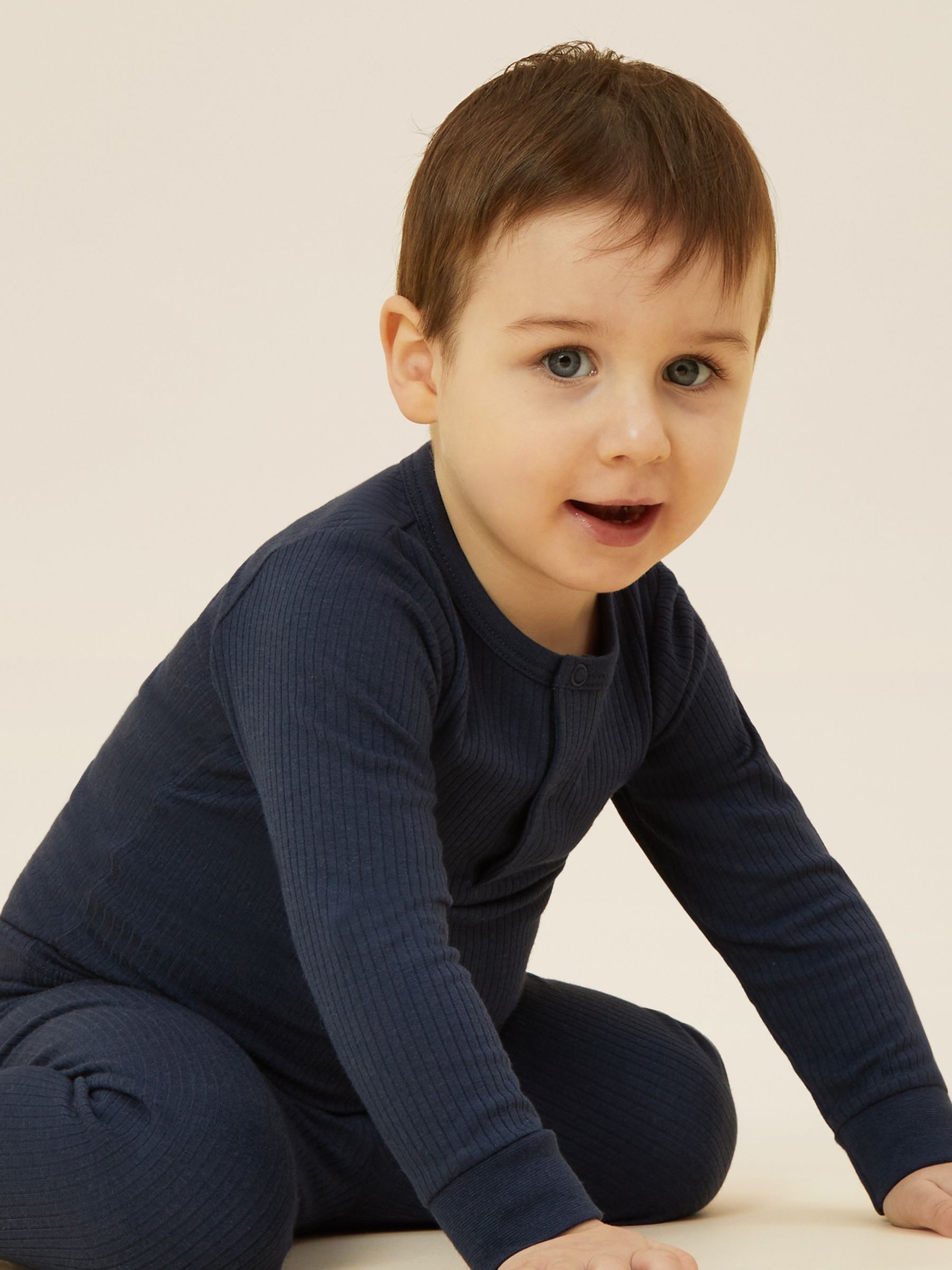 MORI Blue Ribbed Pyjamas Set - Image 2 of 5