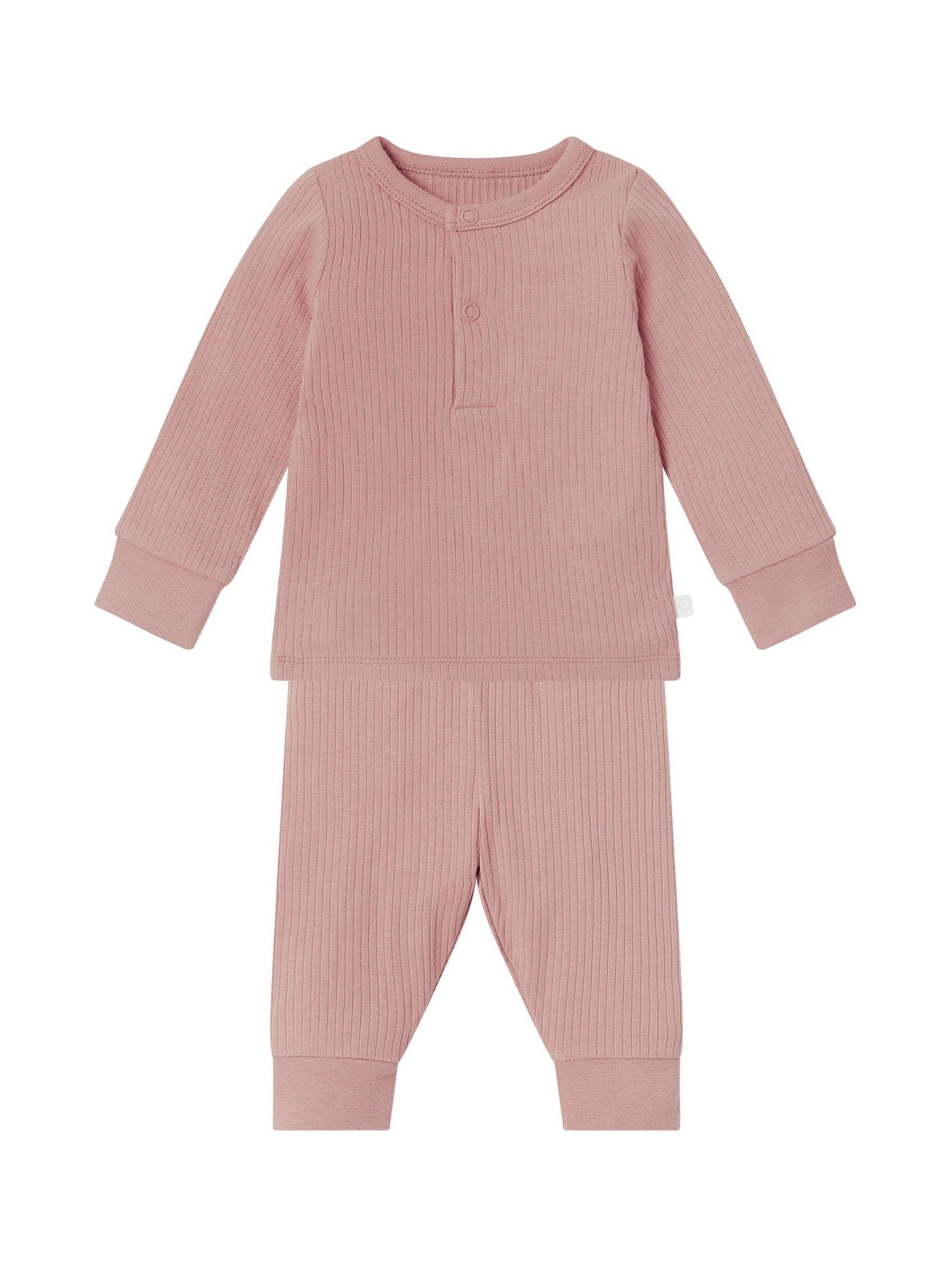 MORI Pink Ribbed Pyjamas Set - Image 5 of 5