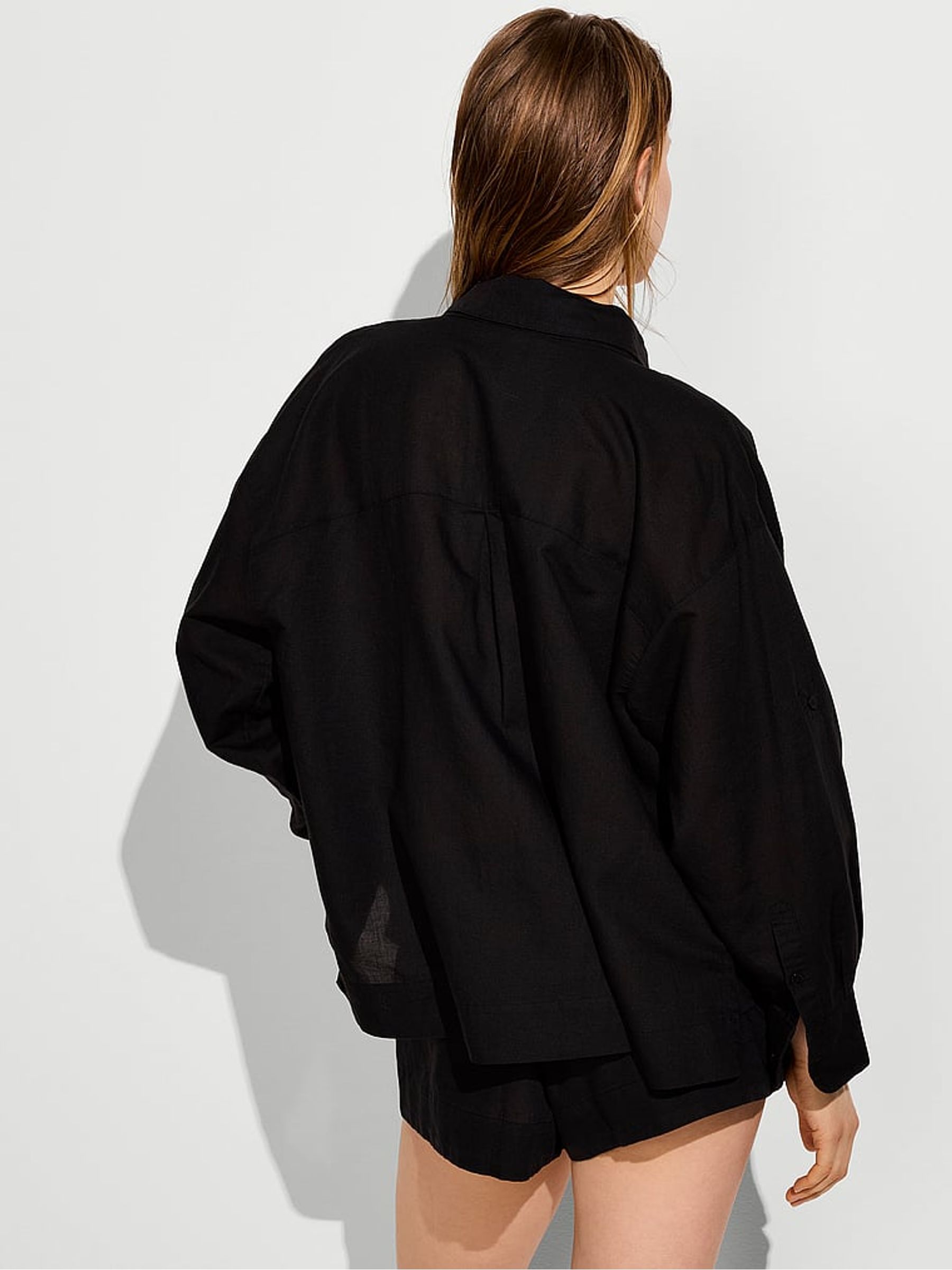 Black Long Sleeve Linen Shirt - Image 2 of 2