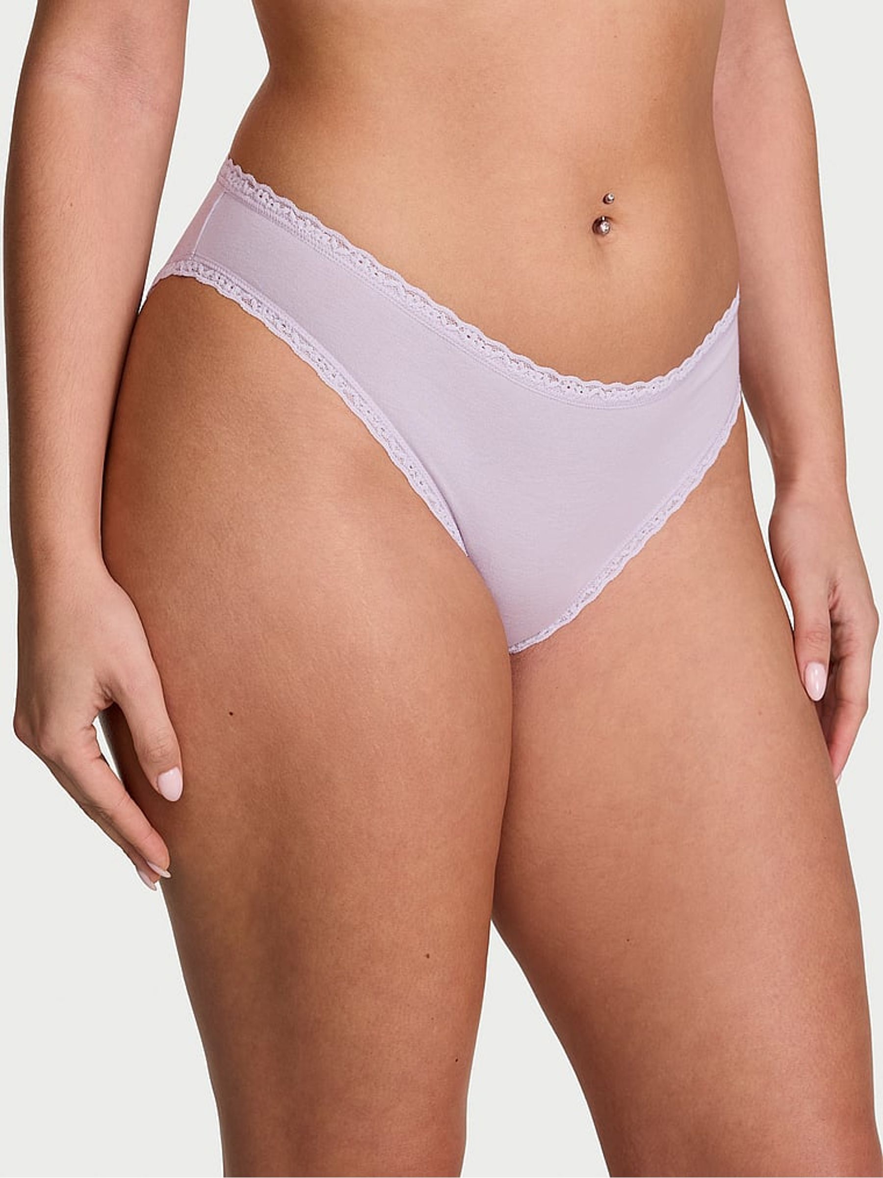 Crystal Lilac Purple Bikini Trim Knickers - Image 1 of 2