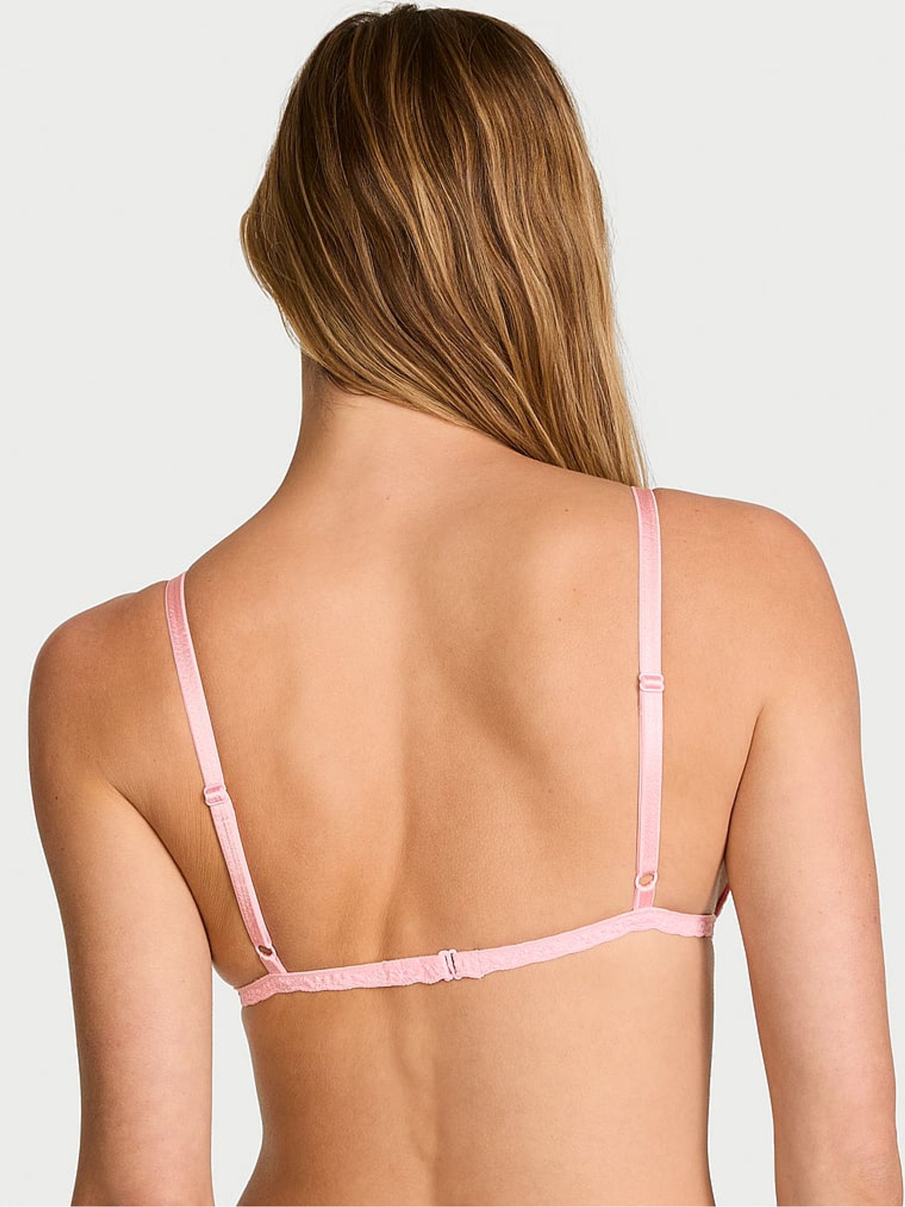 Pretty Blossom Pink Lace Triangle Bralette - Image 2 of 2