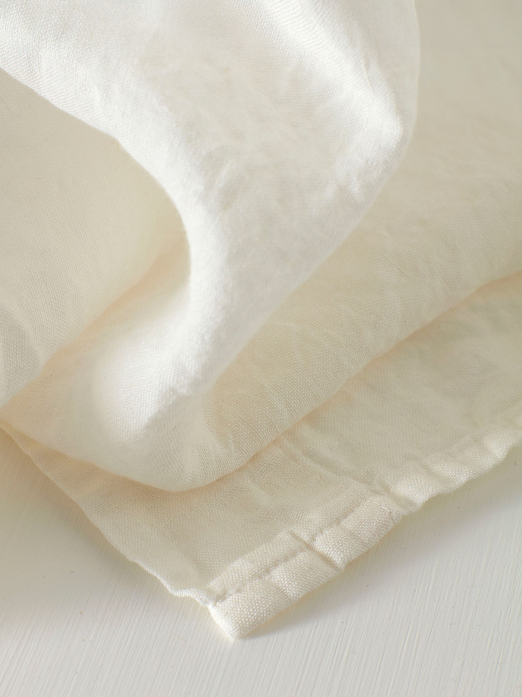 Secret Linen Store Cream 100% Linen Loop Top Slot Header Single Curtains - Image 2 of 3