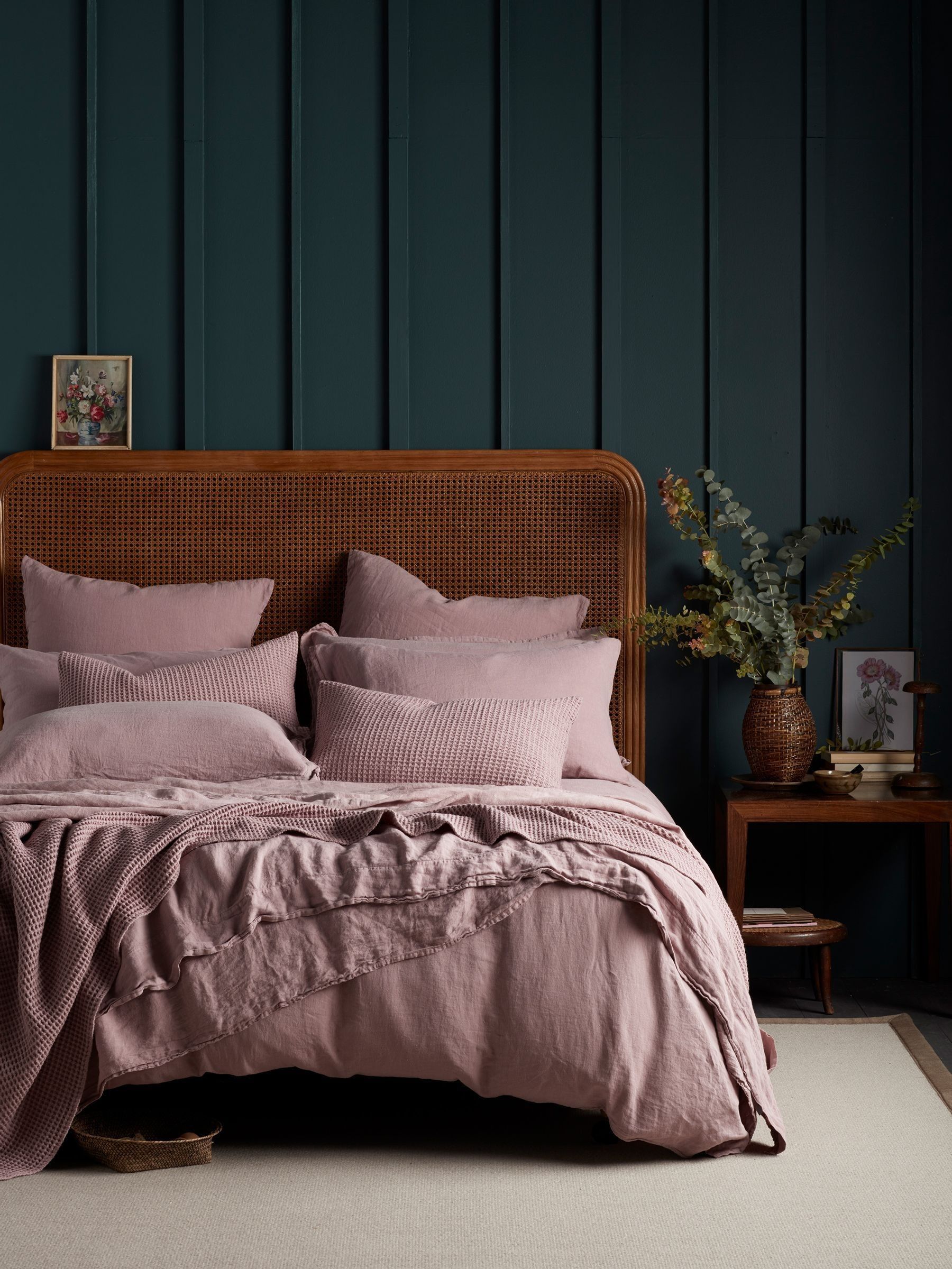 Secret Linen Store Vintage Rose Linen Duvet Cover - Image 1 of 4