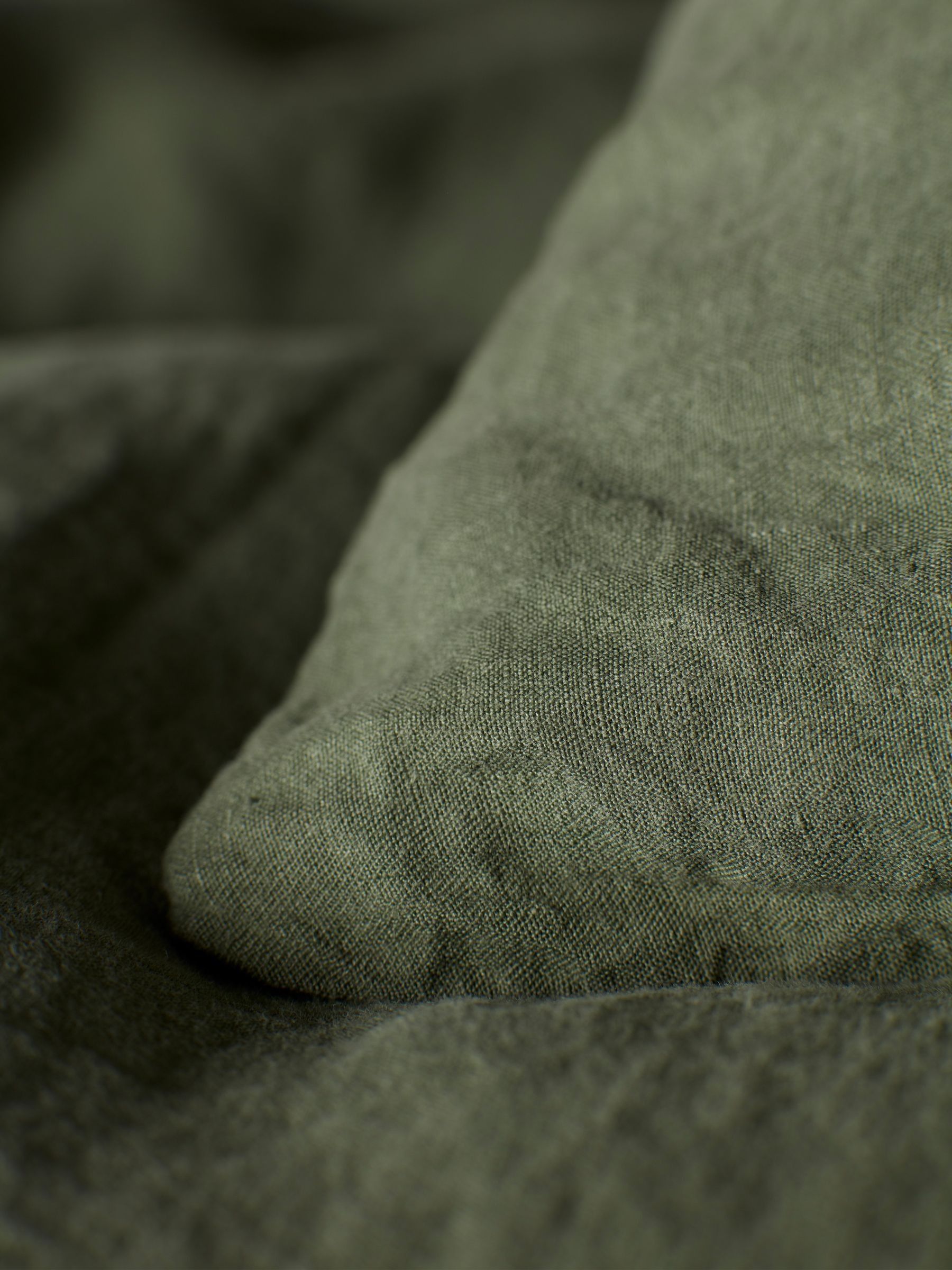 Secret Linen Store Olive Green 100% Linen Pillowcase - Image 3 of 5