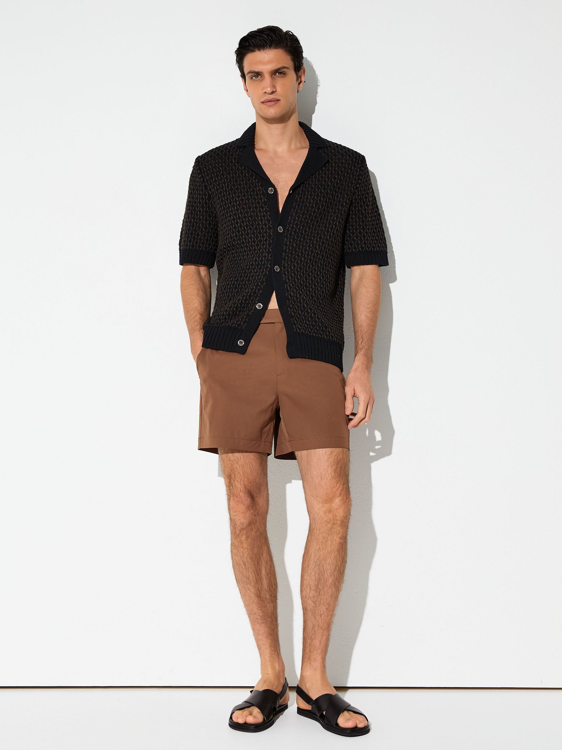 Side-Adjuster Swim Shorts in Mahogany Brown - image 2