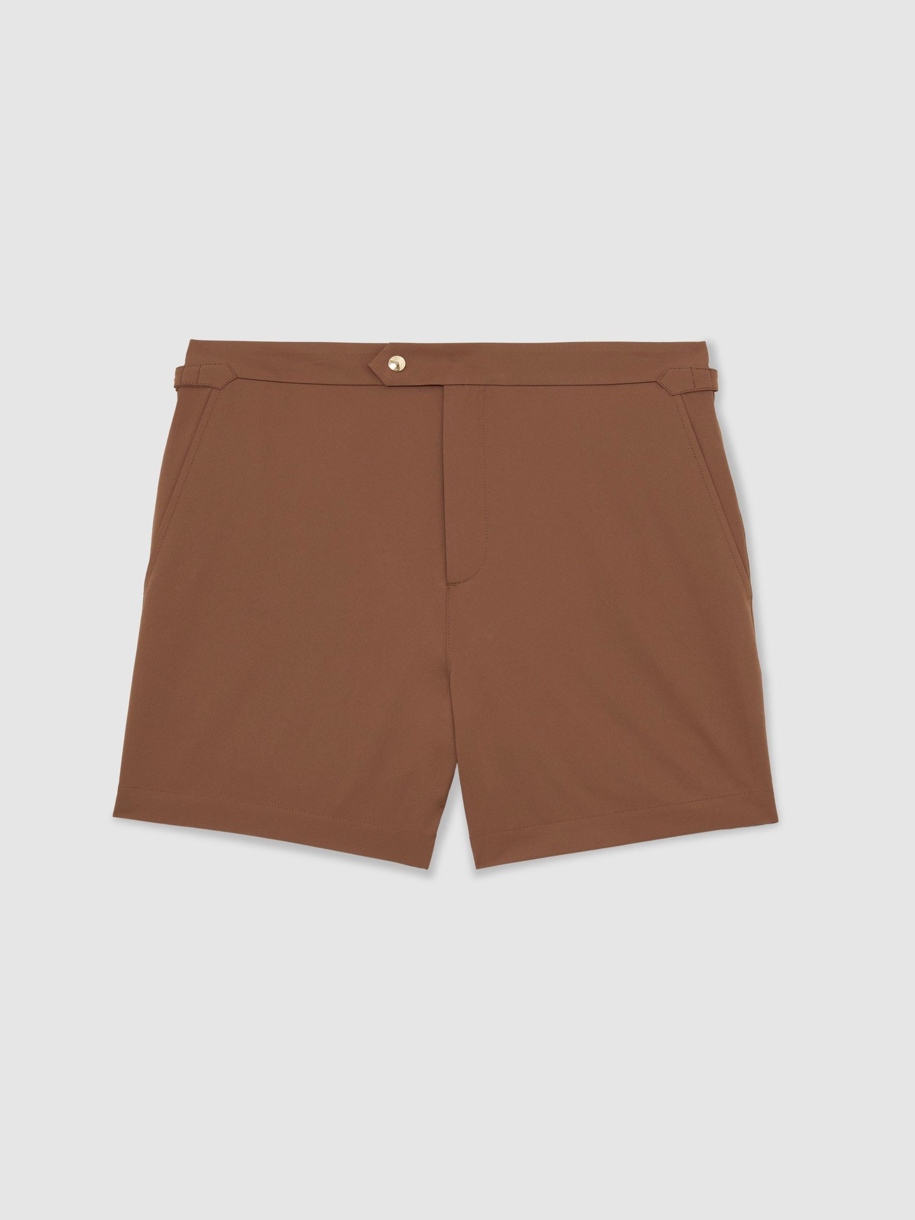 Side-Adjuster Swim Shorts in Mahogany Brown - image 1