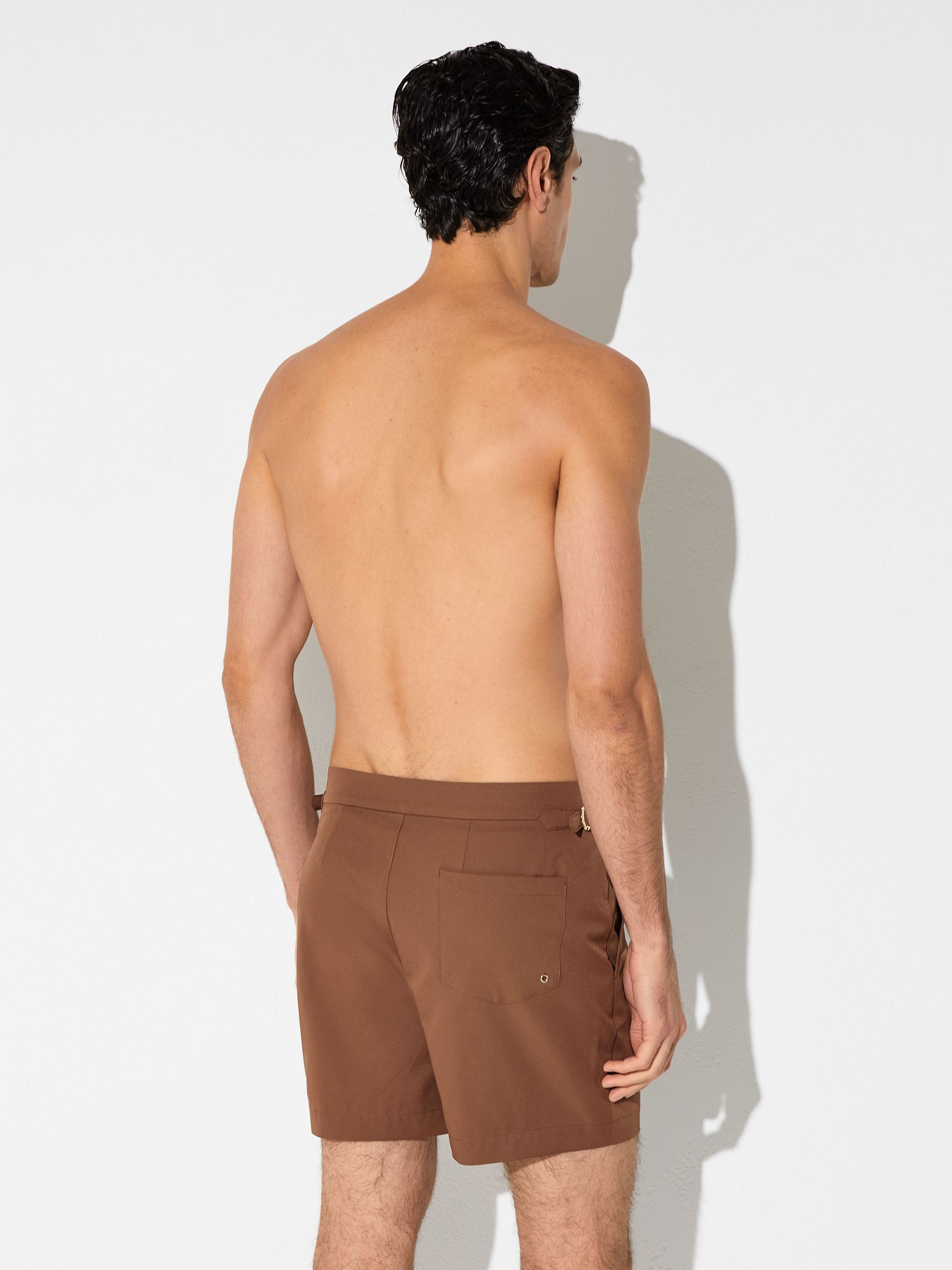 Side-Adjuster Swim Shorts in Mahogany Brown - image 3