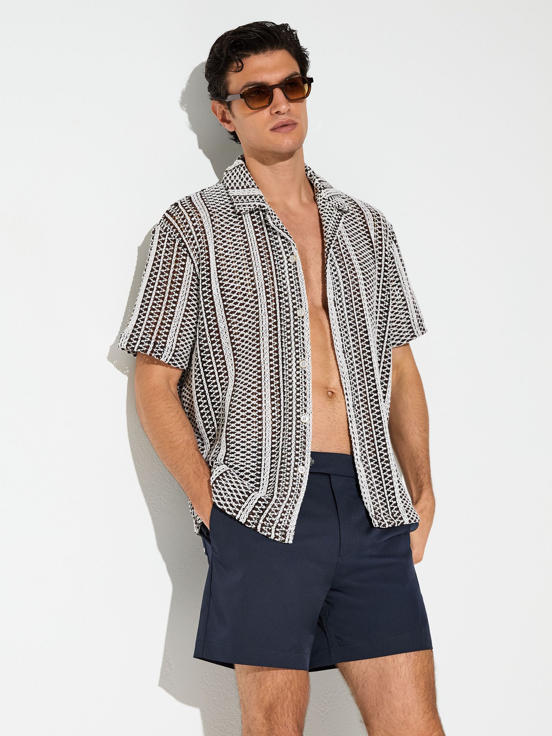 Side-Adjuster Swim Shorts in Navy - image 2