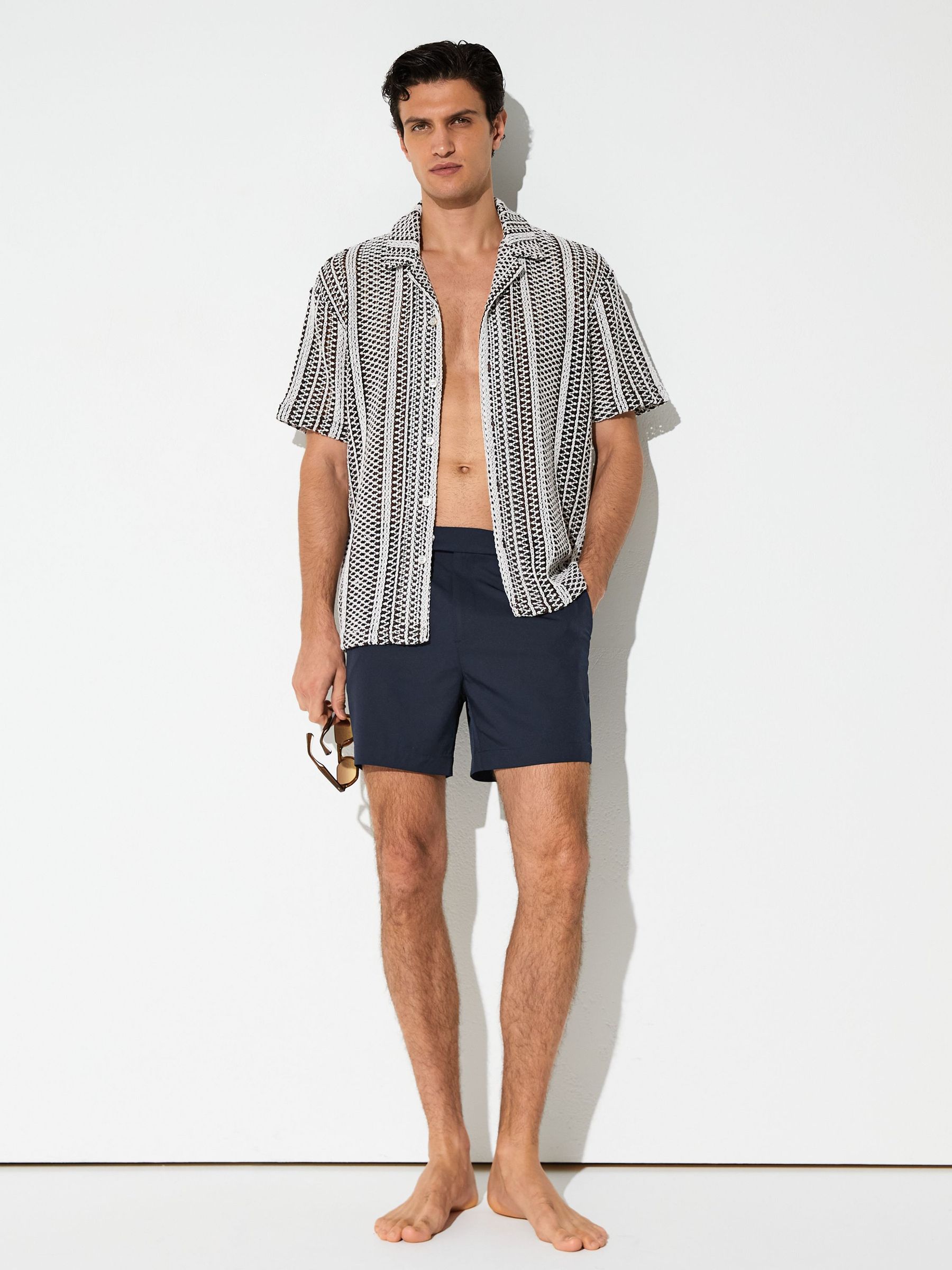 Side-Adjuster Swim Shorts in Navy - image 5