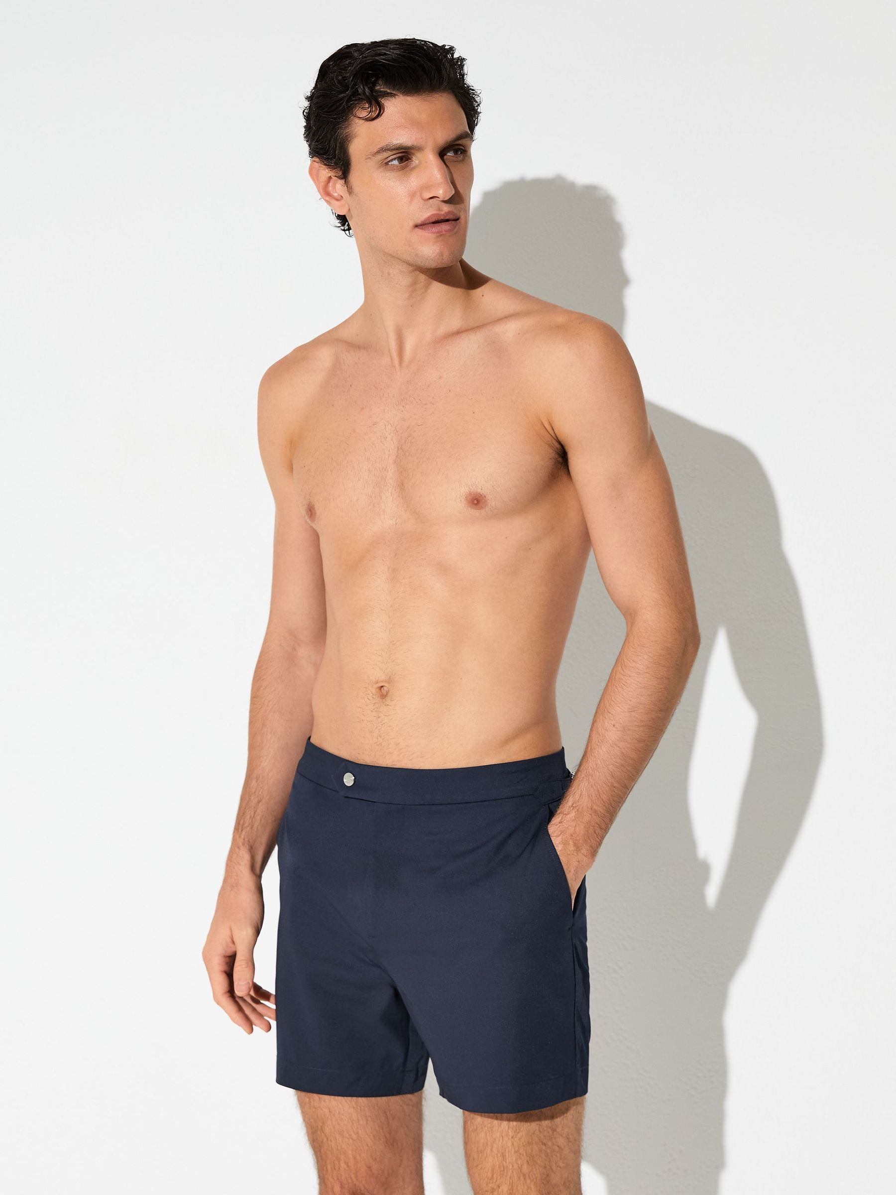 Side-Adjuster Swim Shorts in Navy - image 4