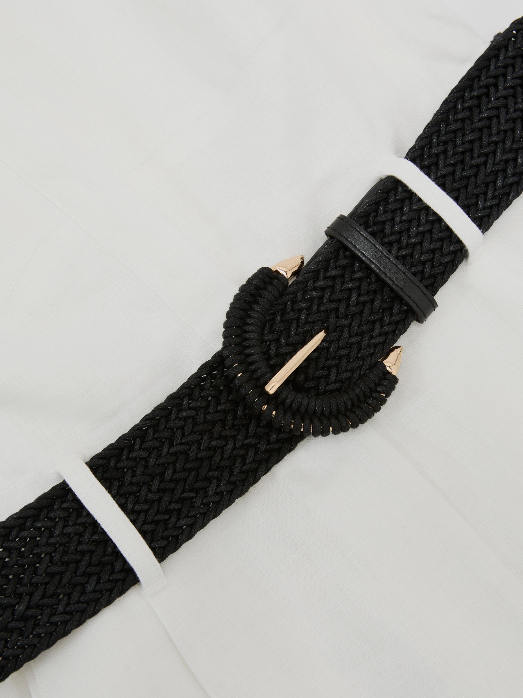 Linen Sleeveless Belted Playsuit in Ivory - Image 6 of 6