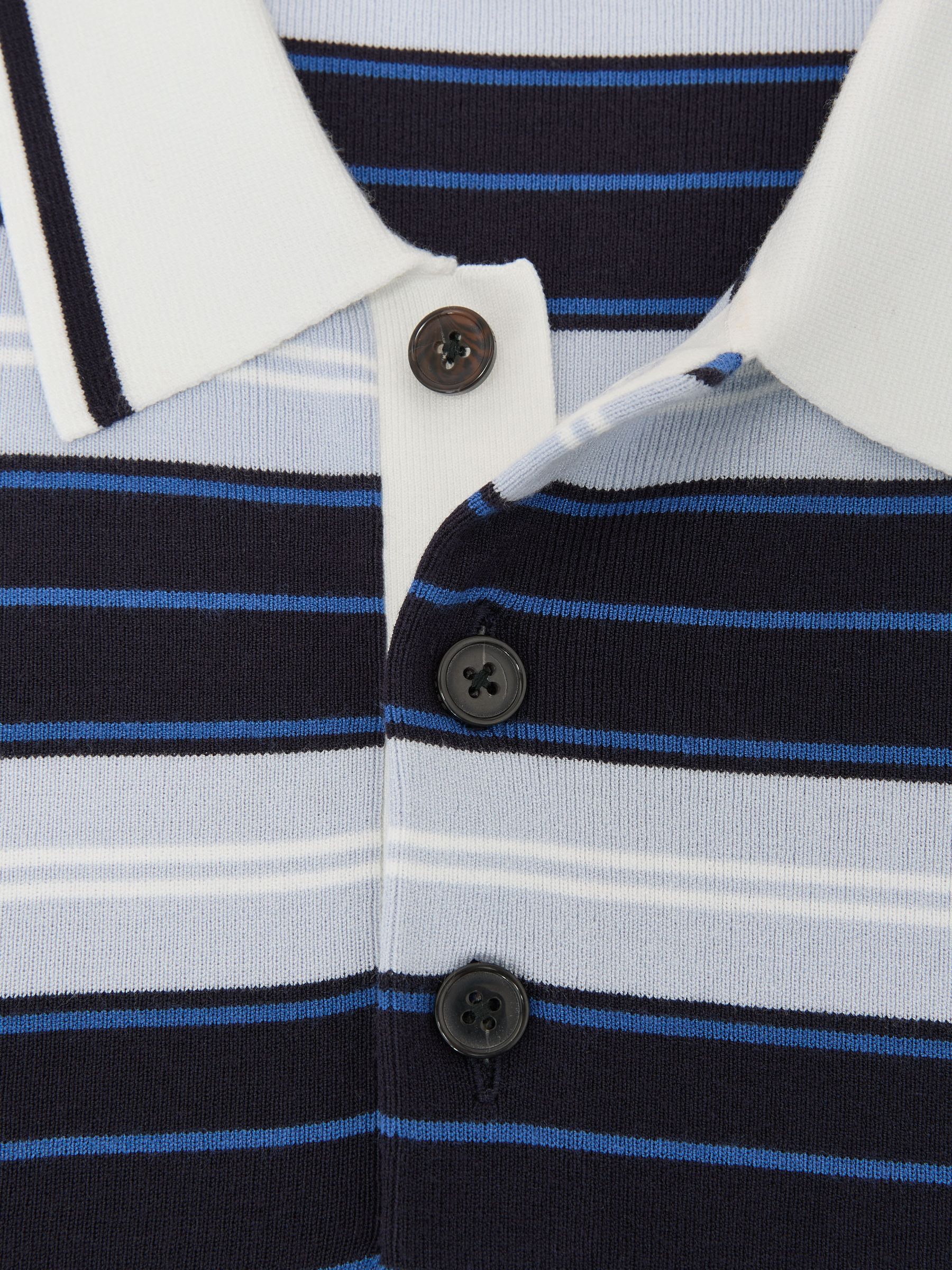Rugby-Stripe Half-Button Jumper in Blue Multi - image 3