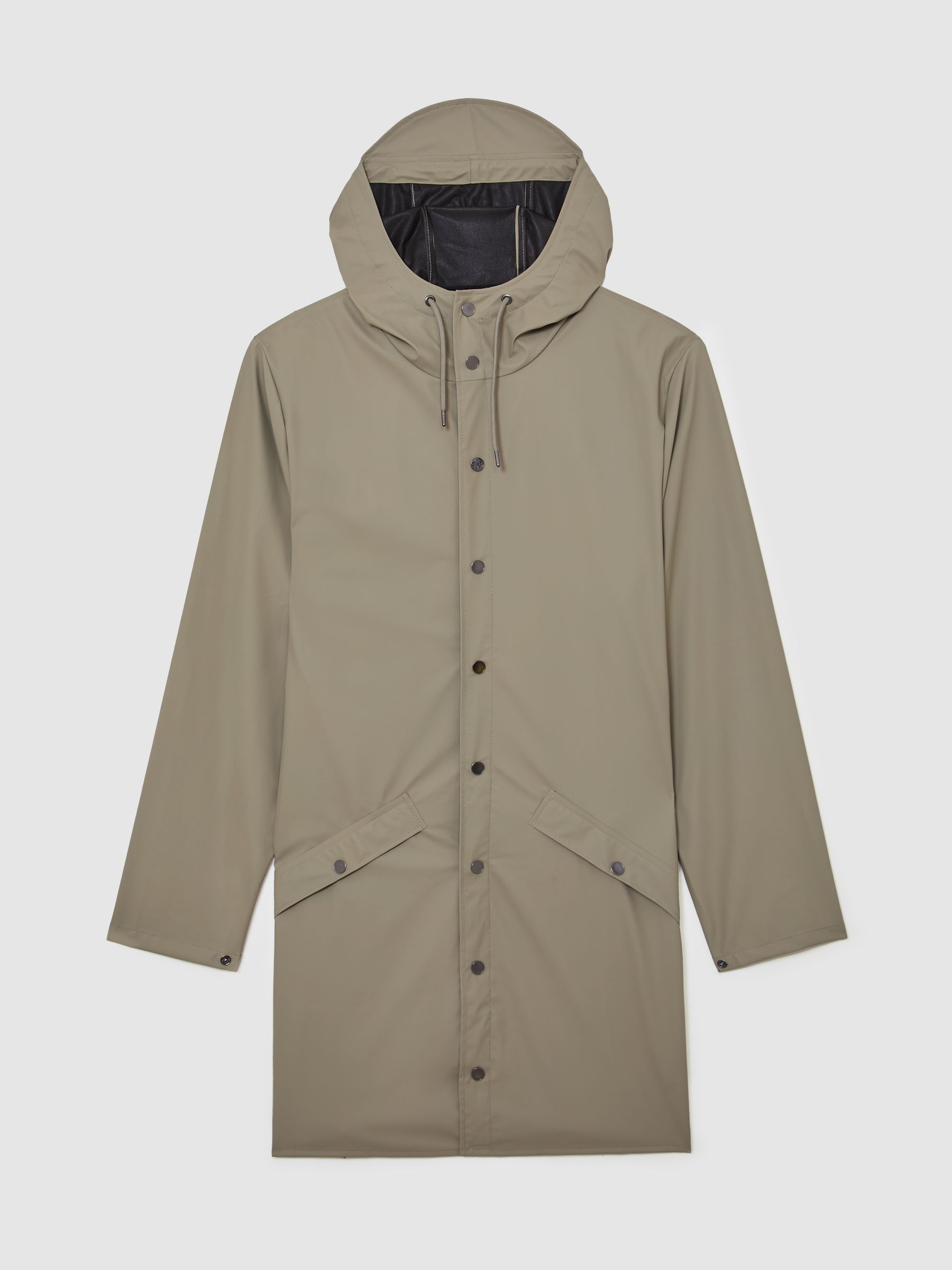 Rains Waterproof Long Rain Jacket in Drift - Image 2 of 5