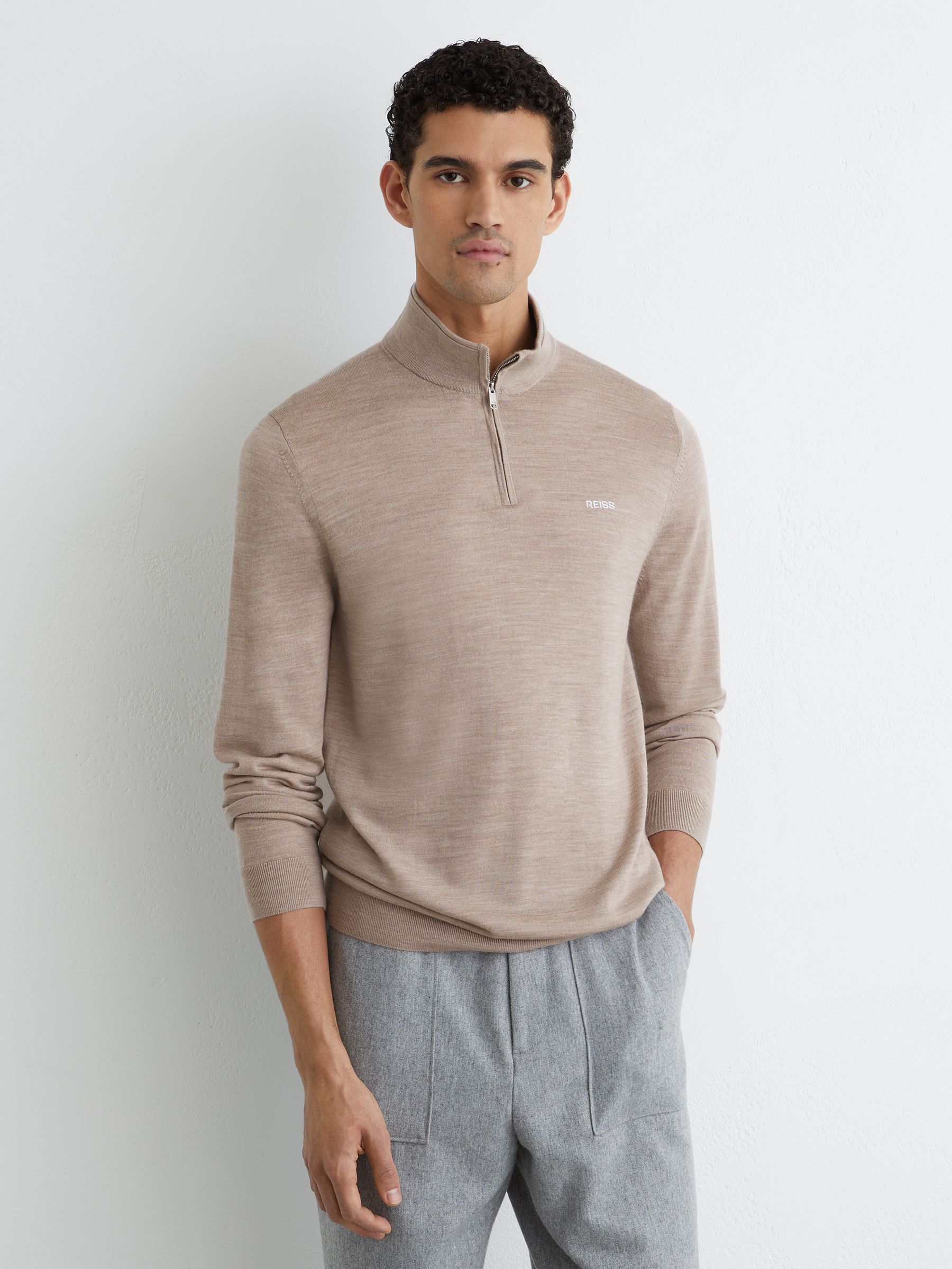 Wool Half-zip Logo Jumper
