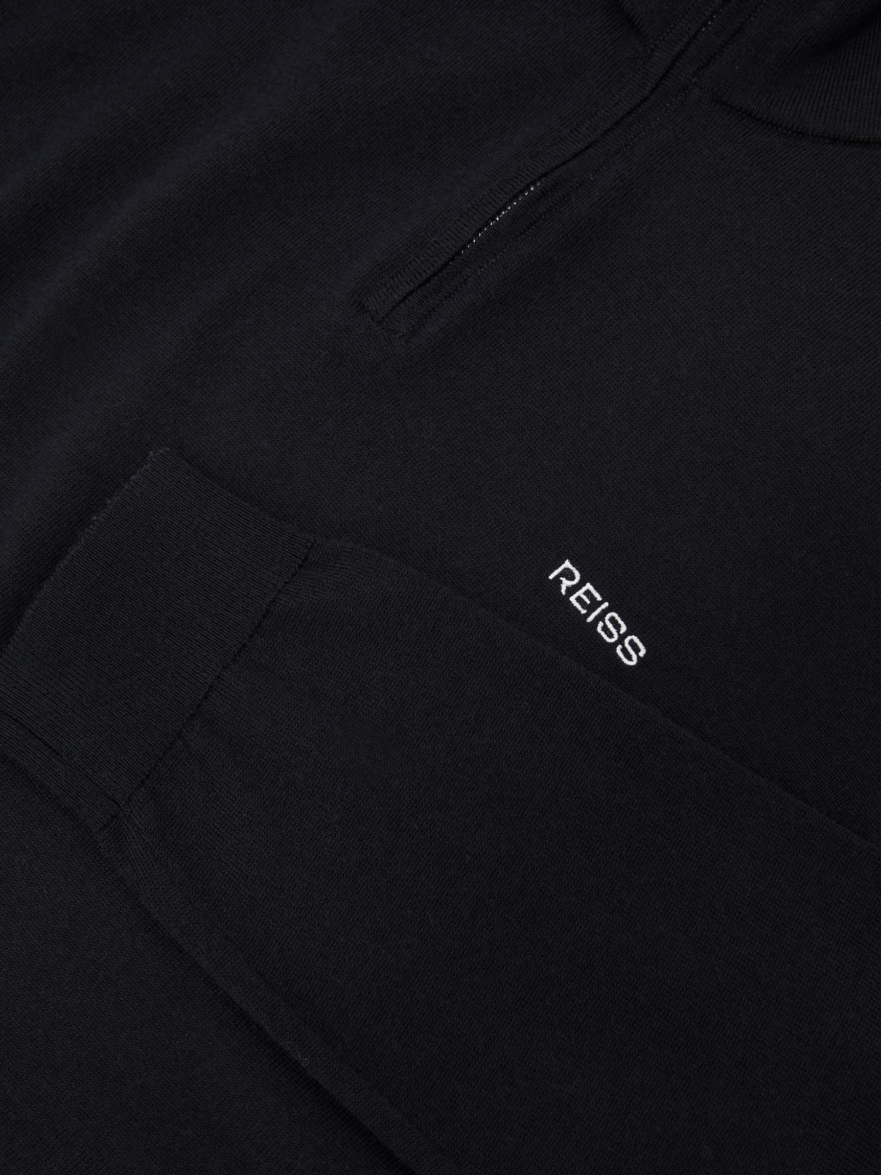 Merino Wool Half-Zip Logo Jumper in Navy - Image 6 of 6