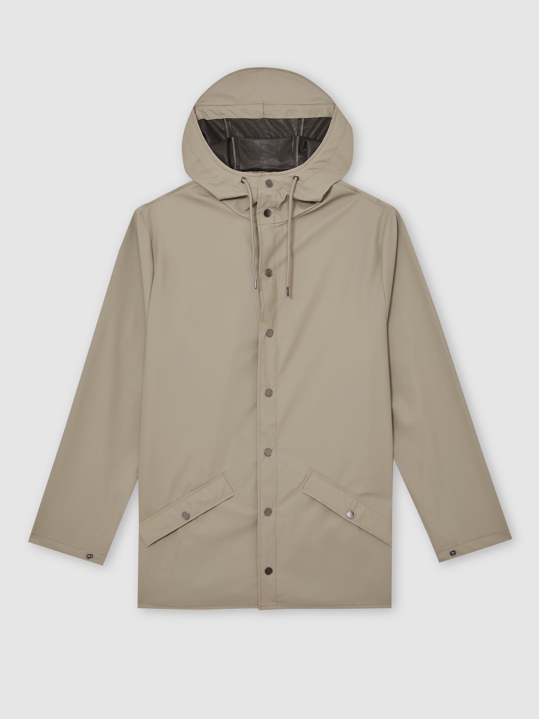 Rains Waterproof Hooded Rain Jacket in Drift - Image 2 of 5