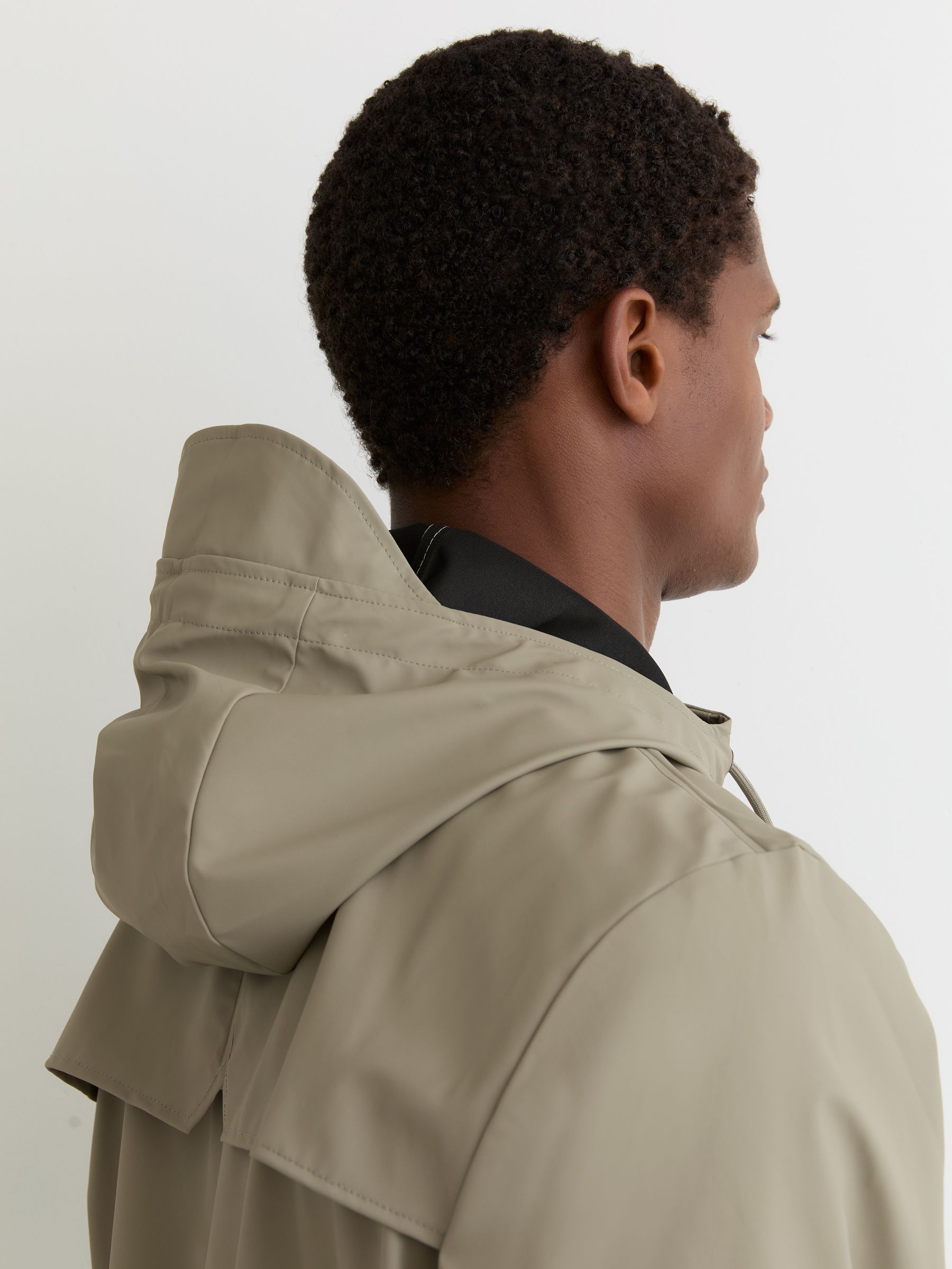 Rains Waterproof Hooded Rain Jacket in Drift - Image 3 of 5