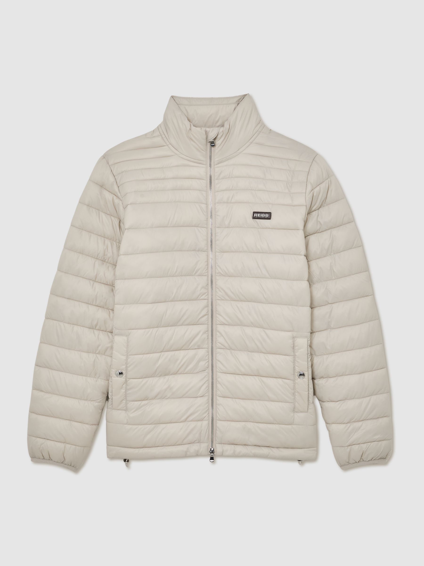 Quilted Zip-Through Jacket in Light Stone - Image 2 of 6