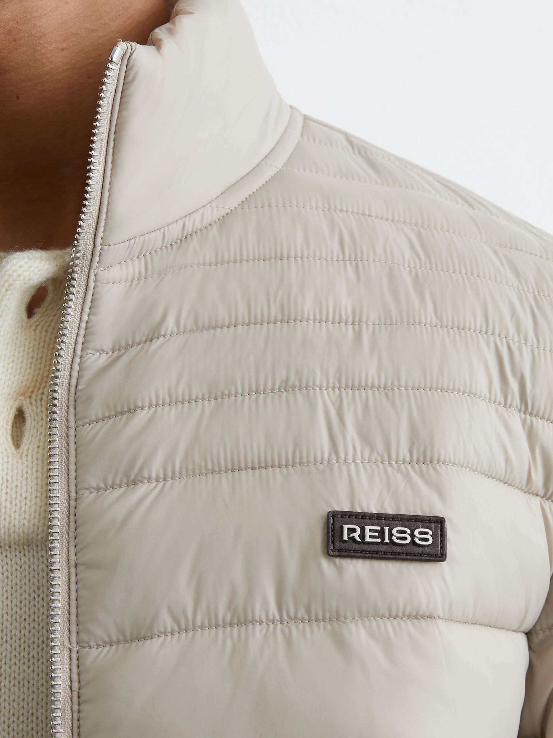 Quilted Zip-Through Jacket in Light Stone - image 5