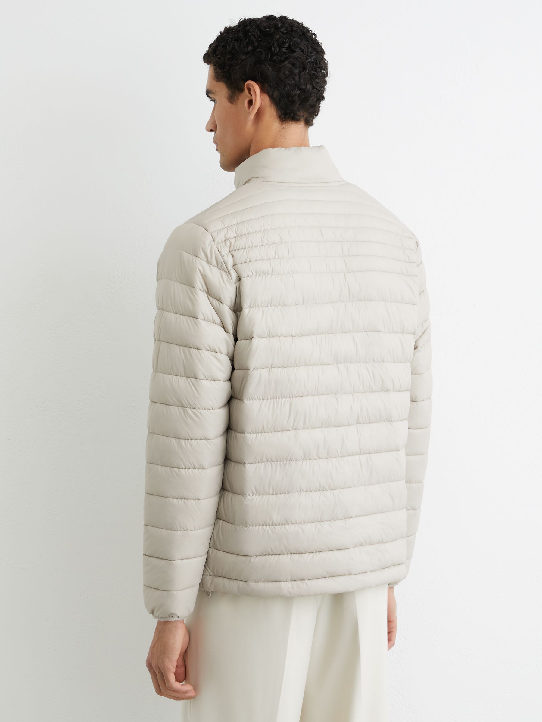 Quilted Zip-Through Jacket in Light Stone - Image 5 of 6