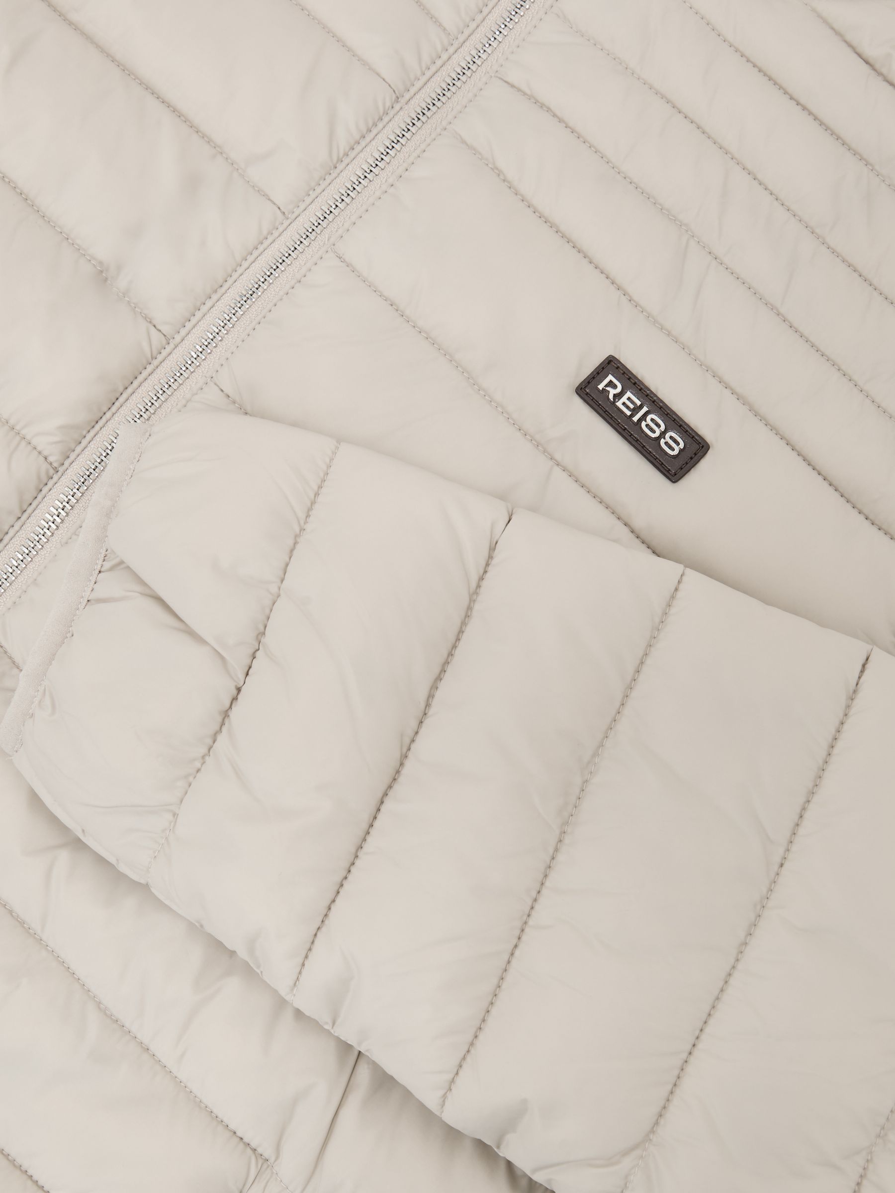 Quilted Zip-Through Jacket in Light Stone - image 3