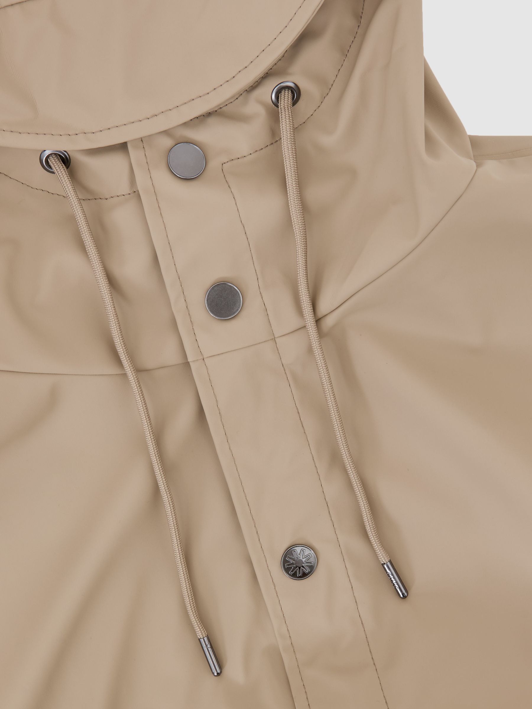 Rains Waterproof Hooded Rain Jacket in Beige - Image 5 of 5