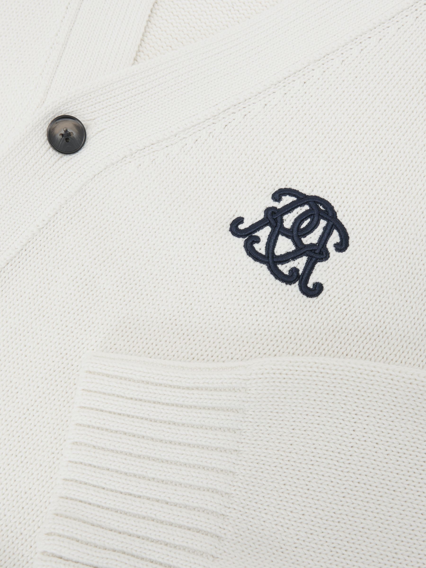 Monogram-Embroidered Relaxed Cardigan in Off White - Image 7 of 7