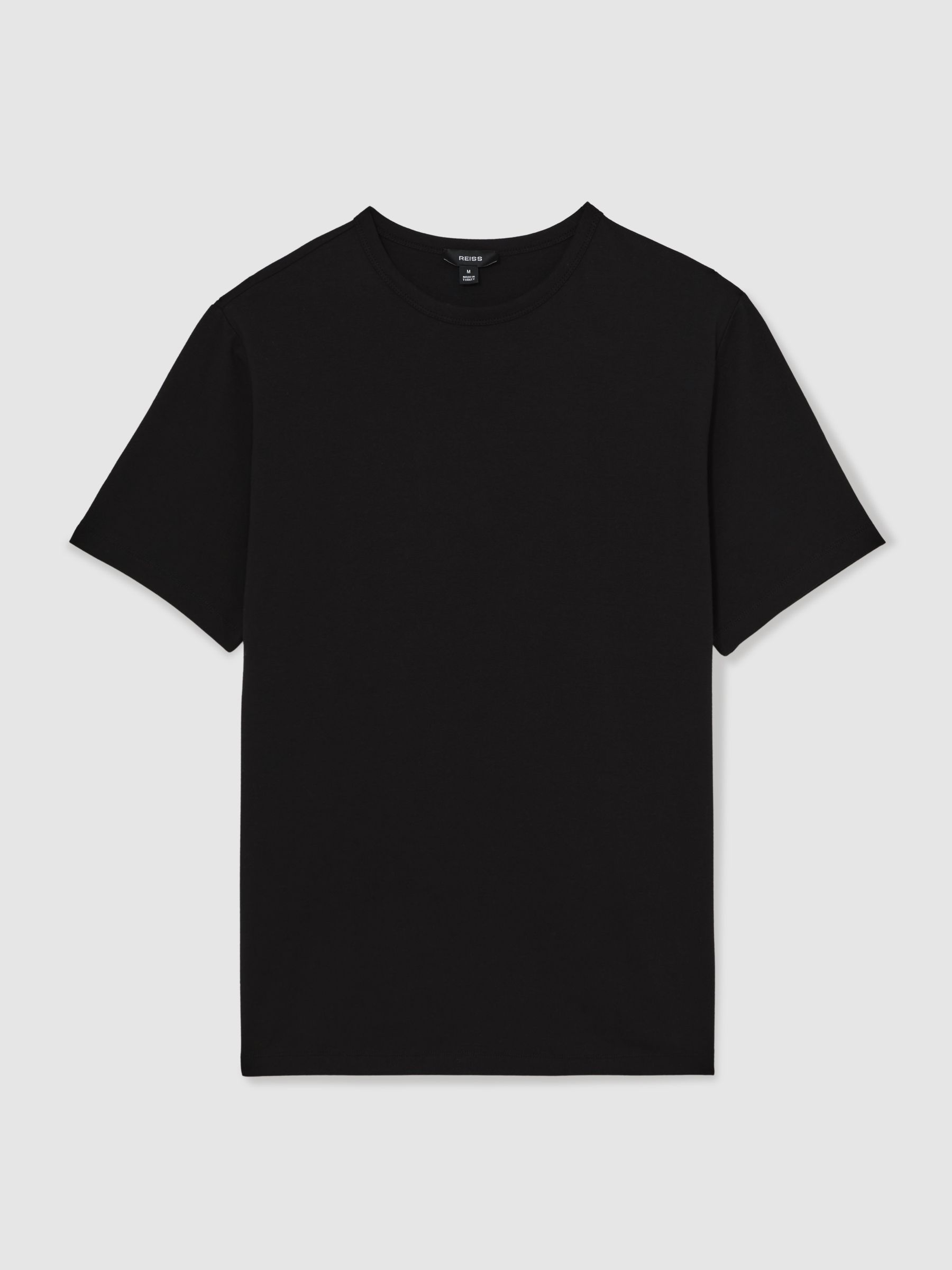 Stretch-Cotton Crew-Neck T-Shirt in Black - Image 2 of 5