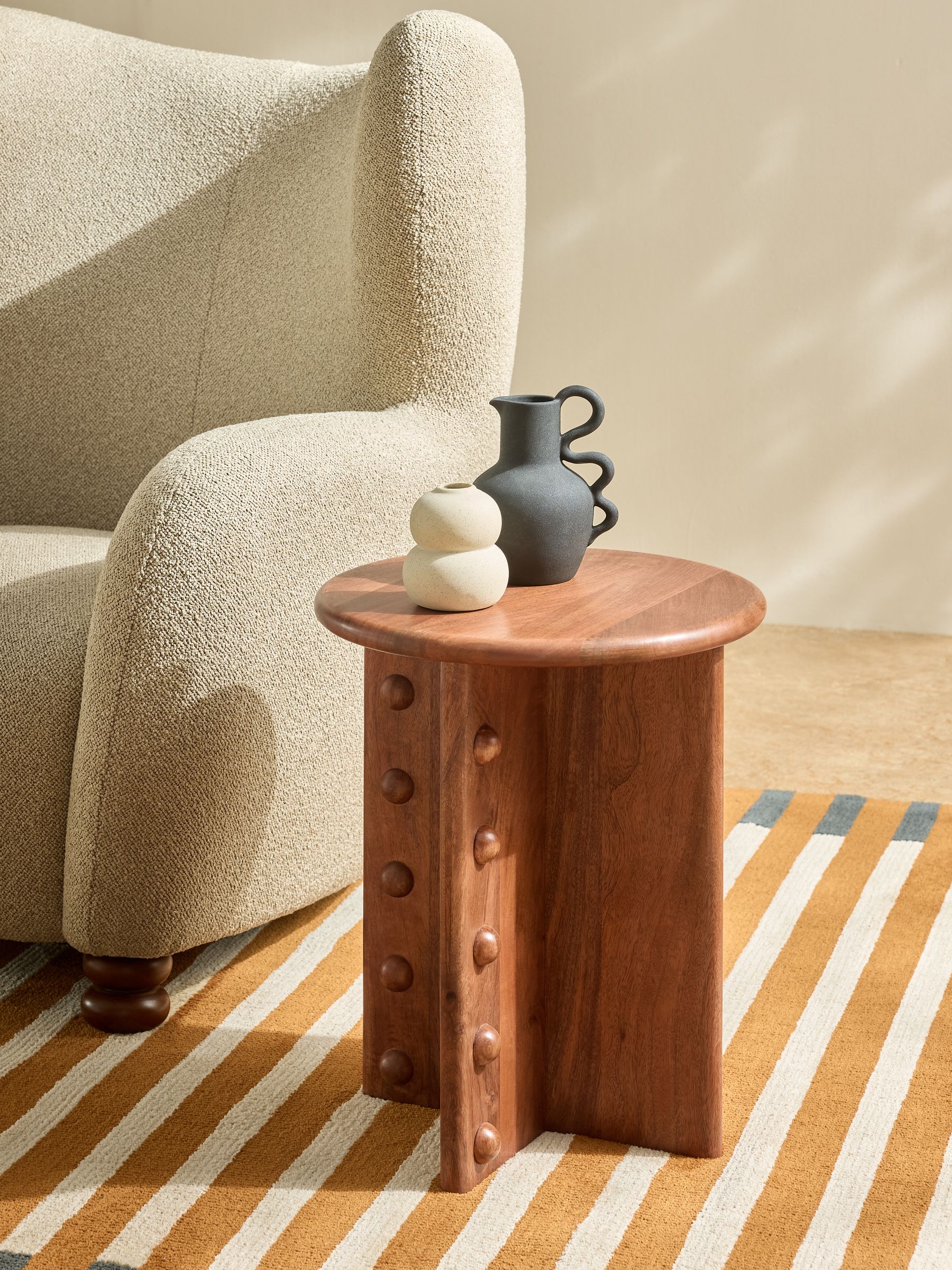Elodie Side Table in Dark Stain Mango Wood - Image 1 of 5
