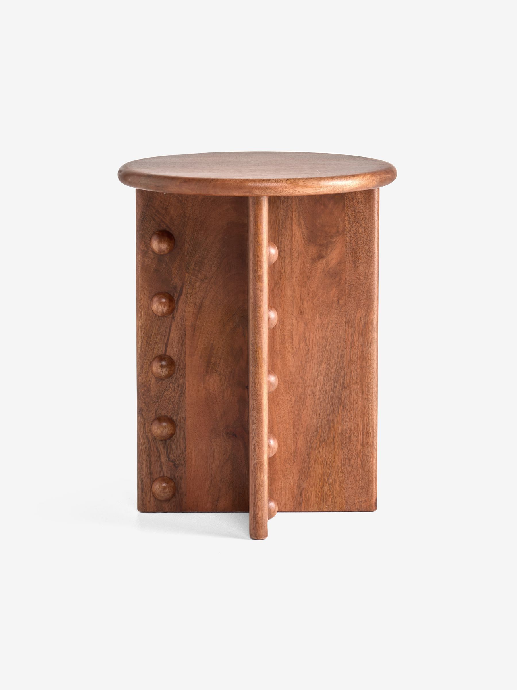 Elodie Side Table in Dark Stain Mango Wood - Image 4 of 5