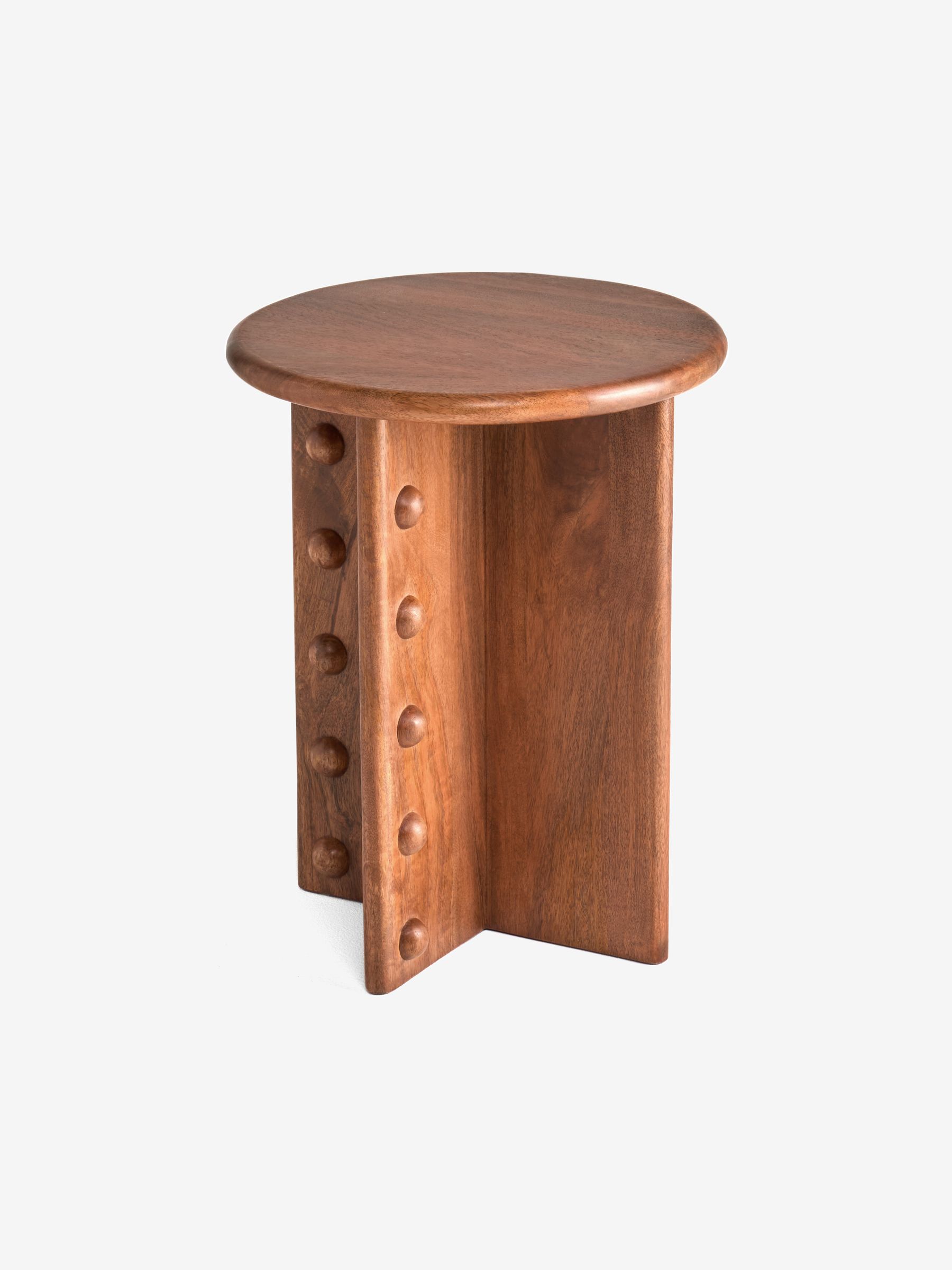 Elodie Side Table in Dark Stain Mango Wood - Image 5 of 5