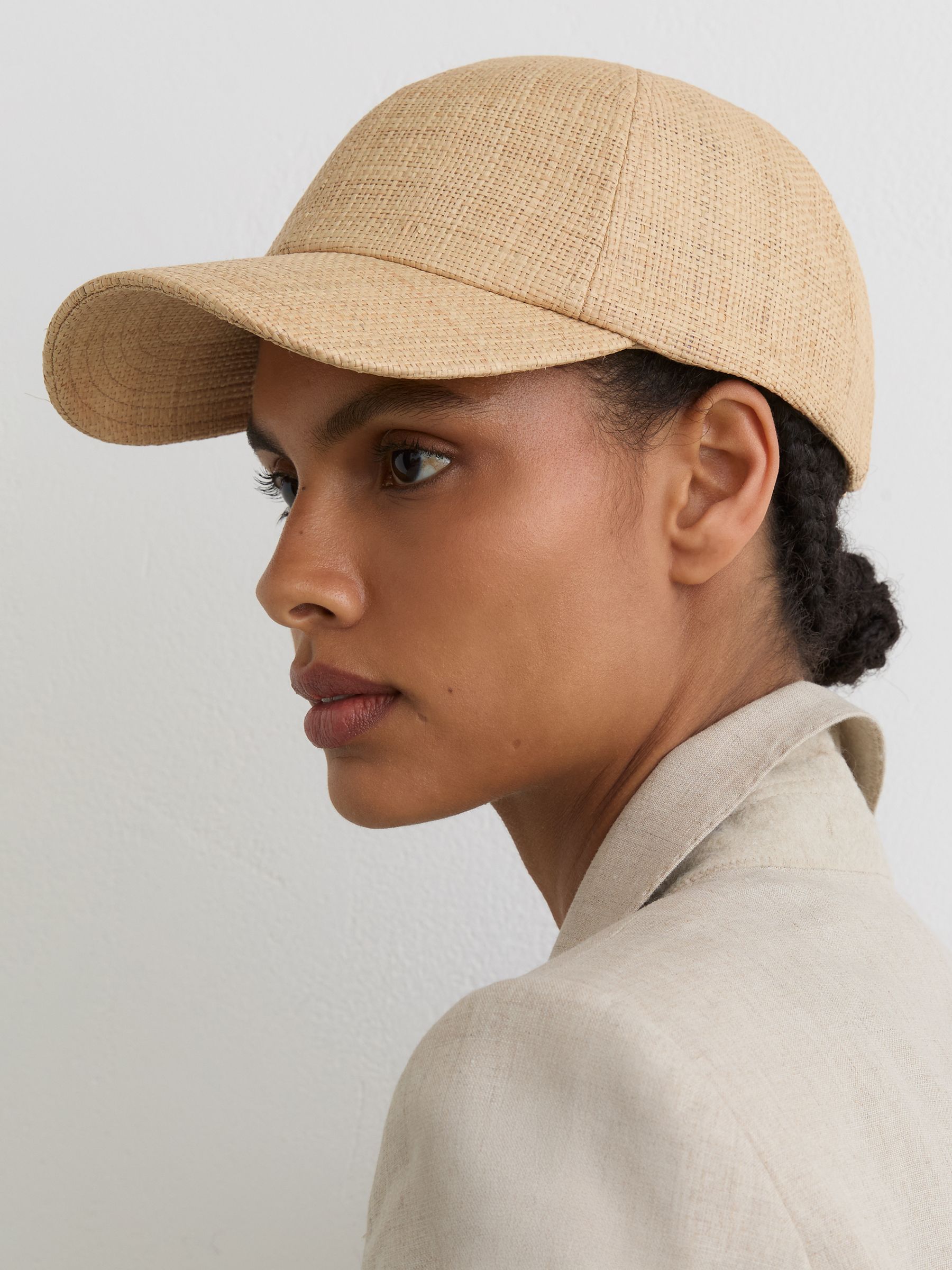 Raffia Baseball Cap in Natural - image 5