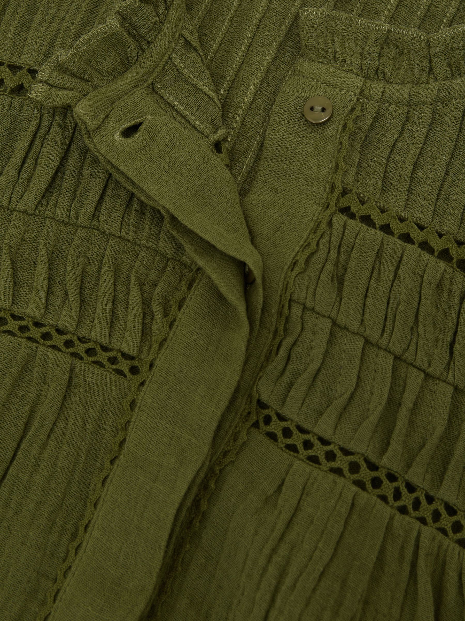 Cotton Cheesecloth Sleeveless Top in Olive Green - Image 6 of 6