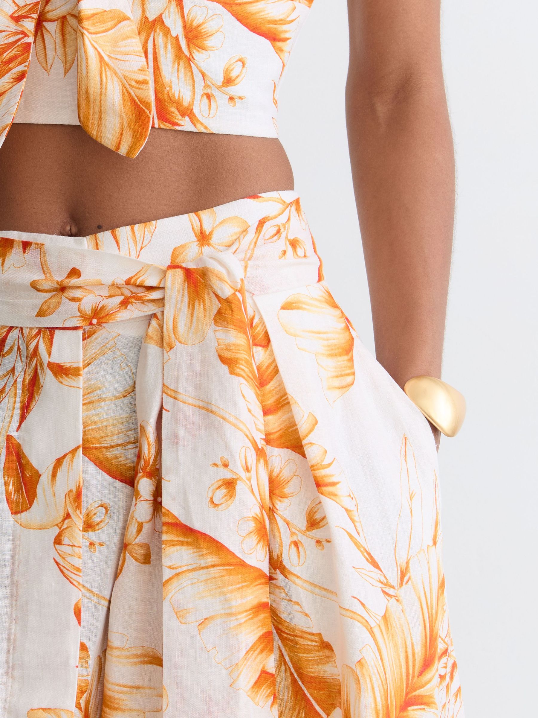 Skirt in Ivory/Orange - Image 3 of 6