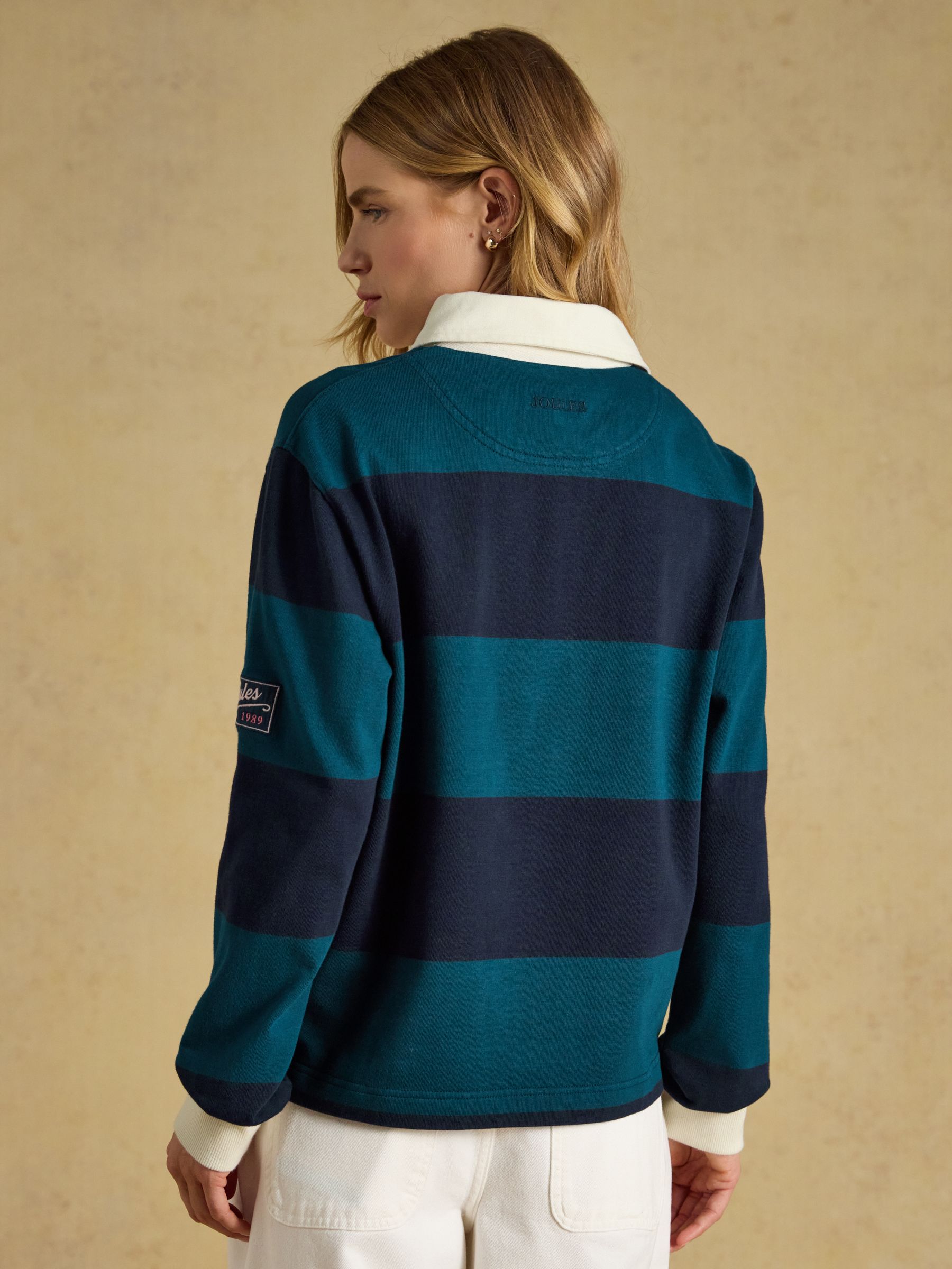 Navy Striped Embroidered Boyfriend Rugby Shirt - Image 3 of 9
