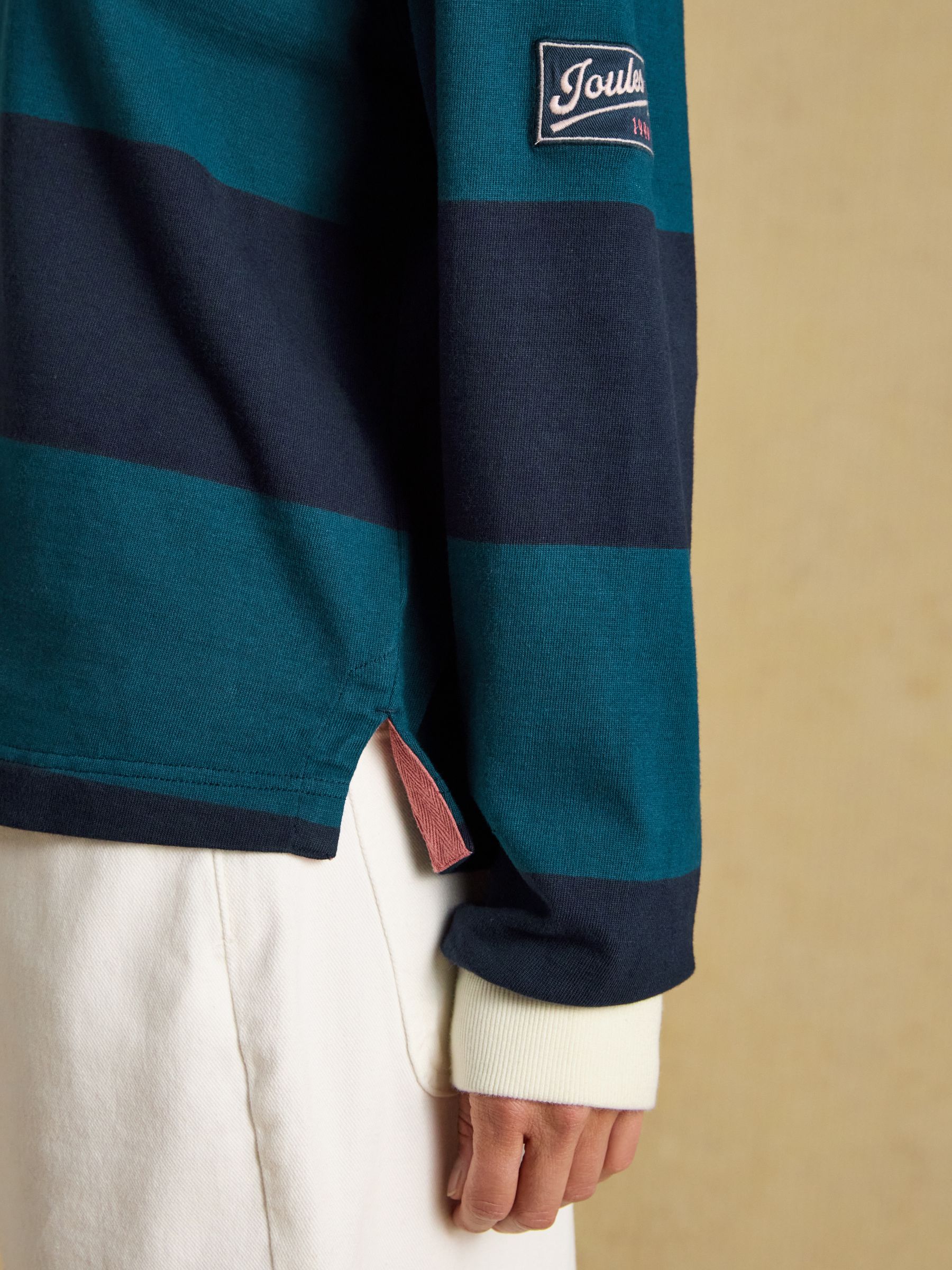 Navy Striped Embroidered Boyfriend Rugby Shirt - Image 5 of 9